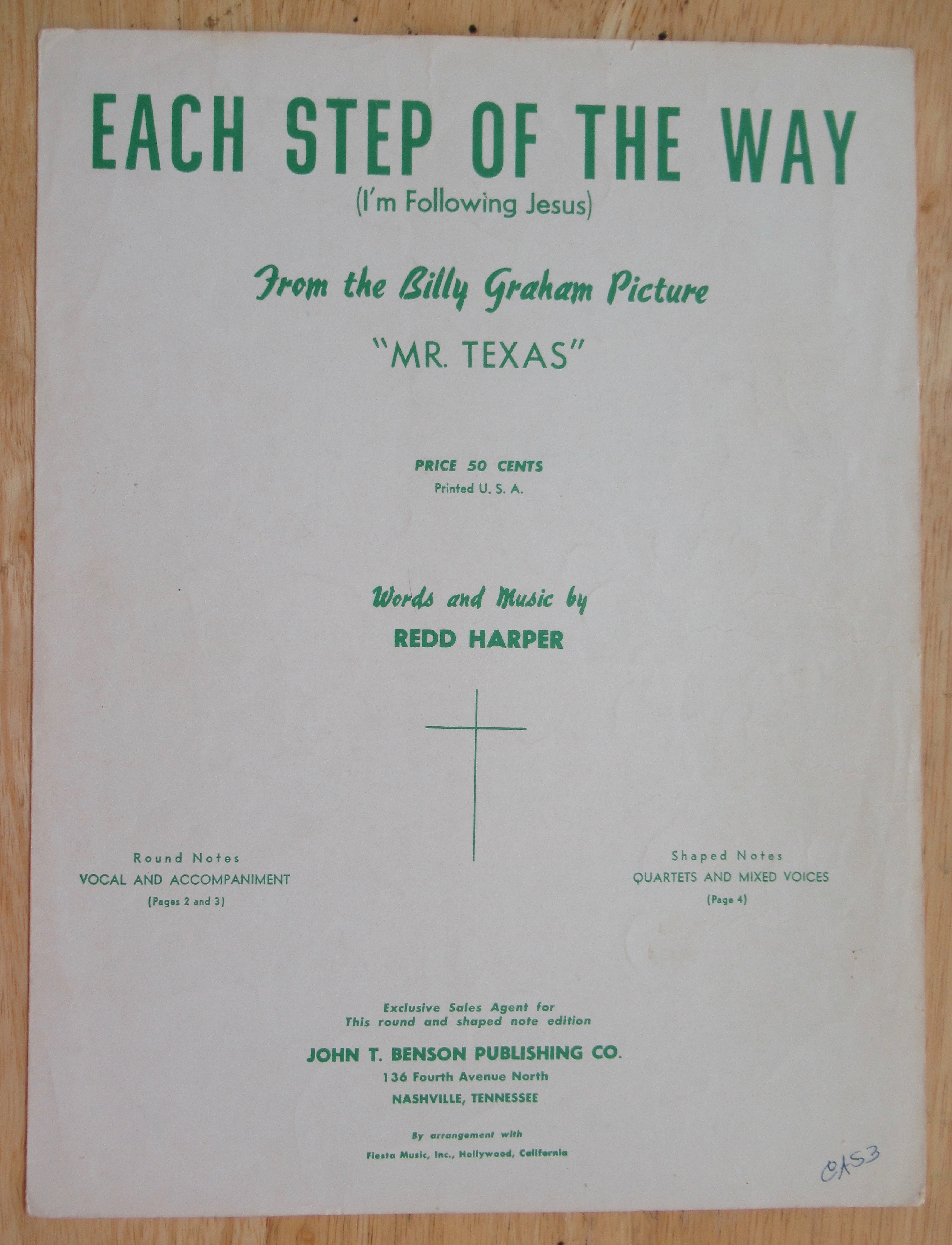 1951 Each Step Of The Way Sheet Music