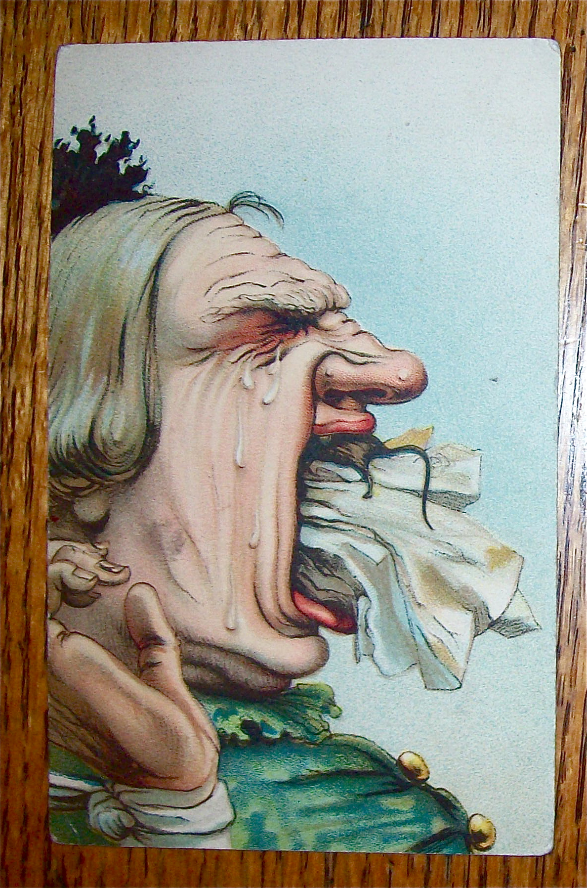 A Man With A Cloth And Rat In His Mouth Postcard