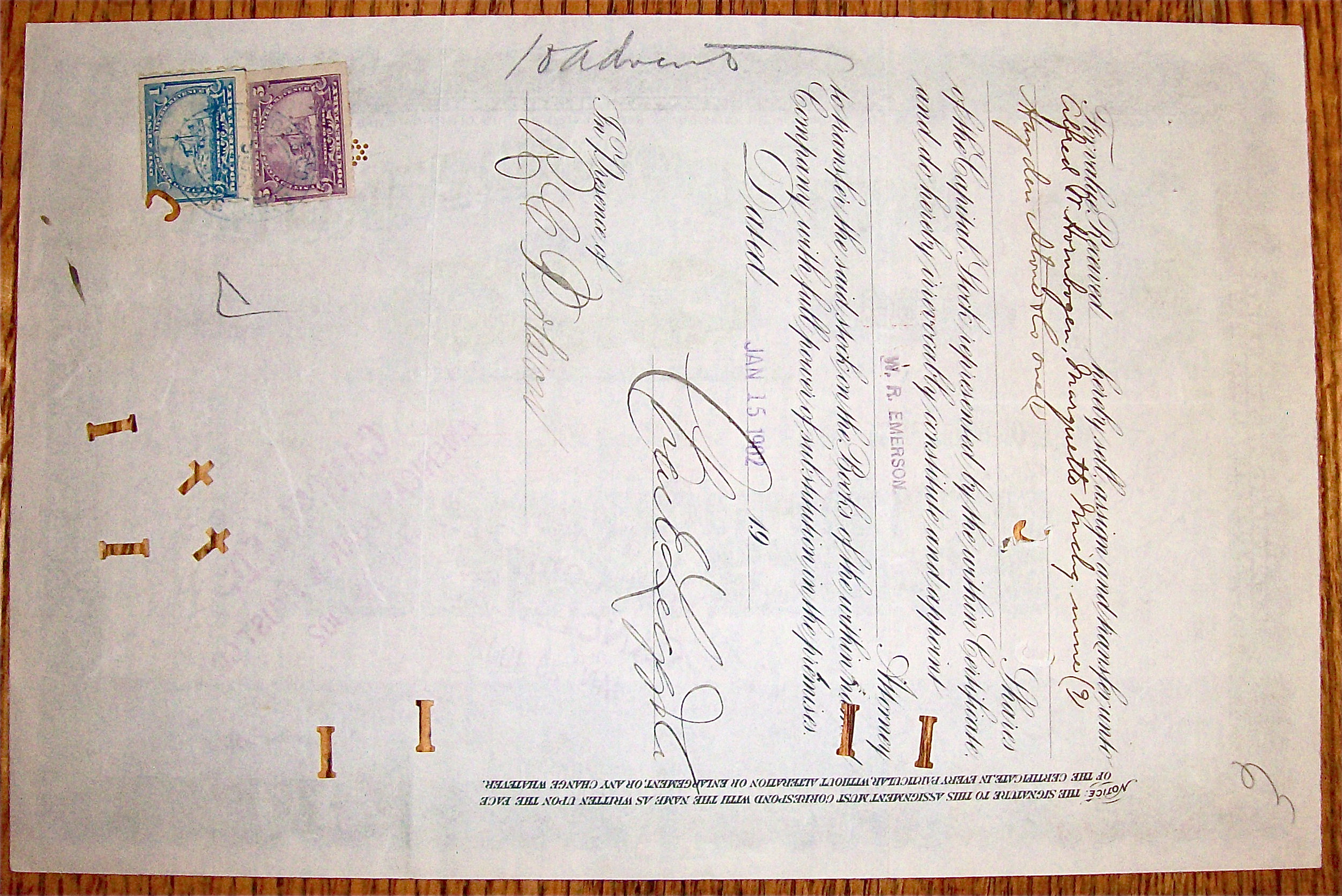 1902 Adventure Consolidated Copper Company Stock