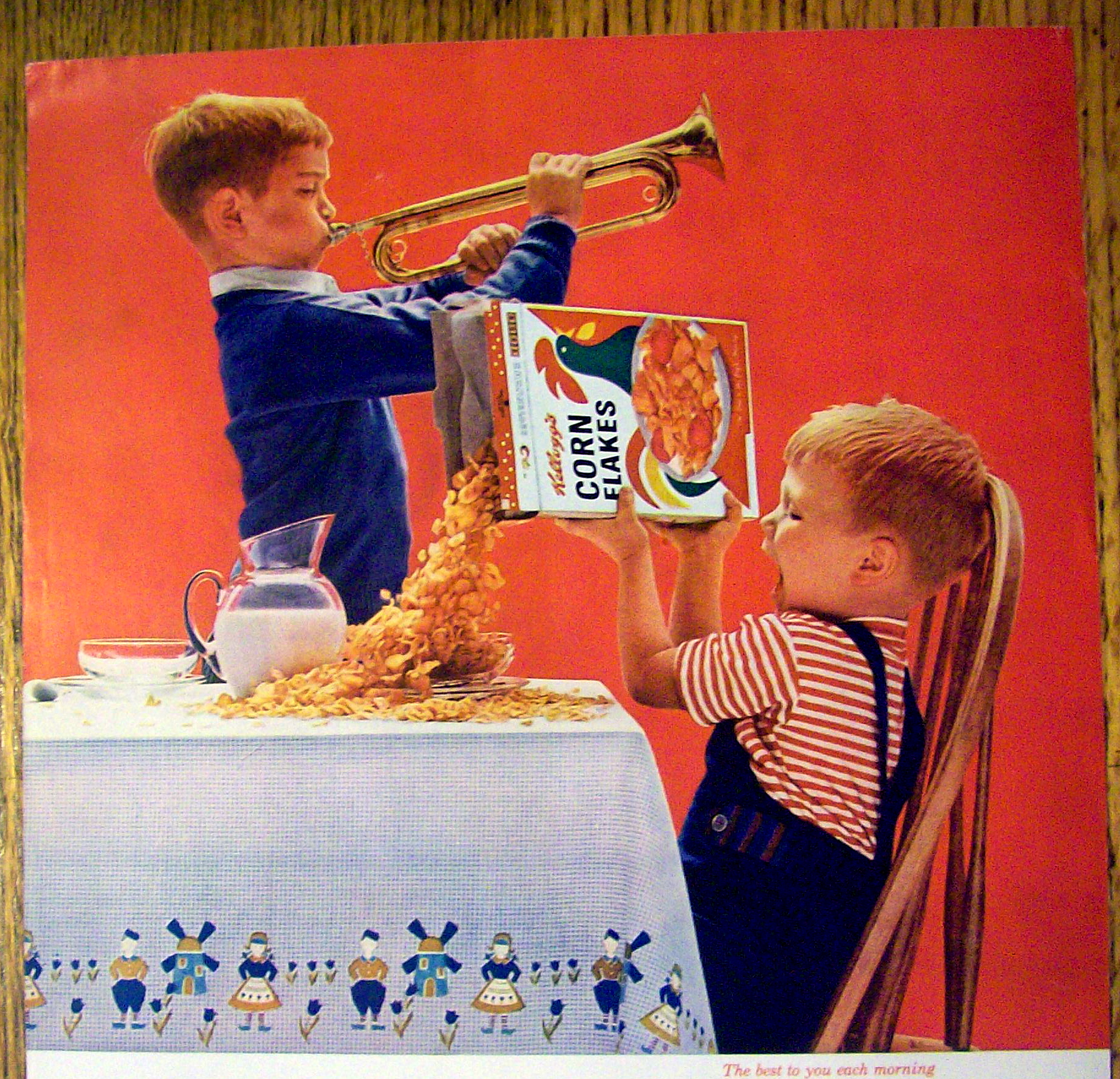 1963 Kellogg's Corn Flakes with Boy Playing Horn
