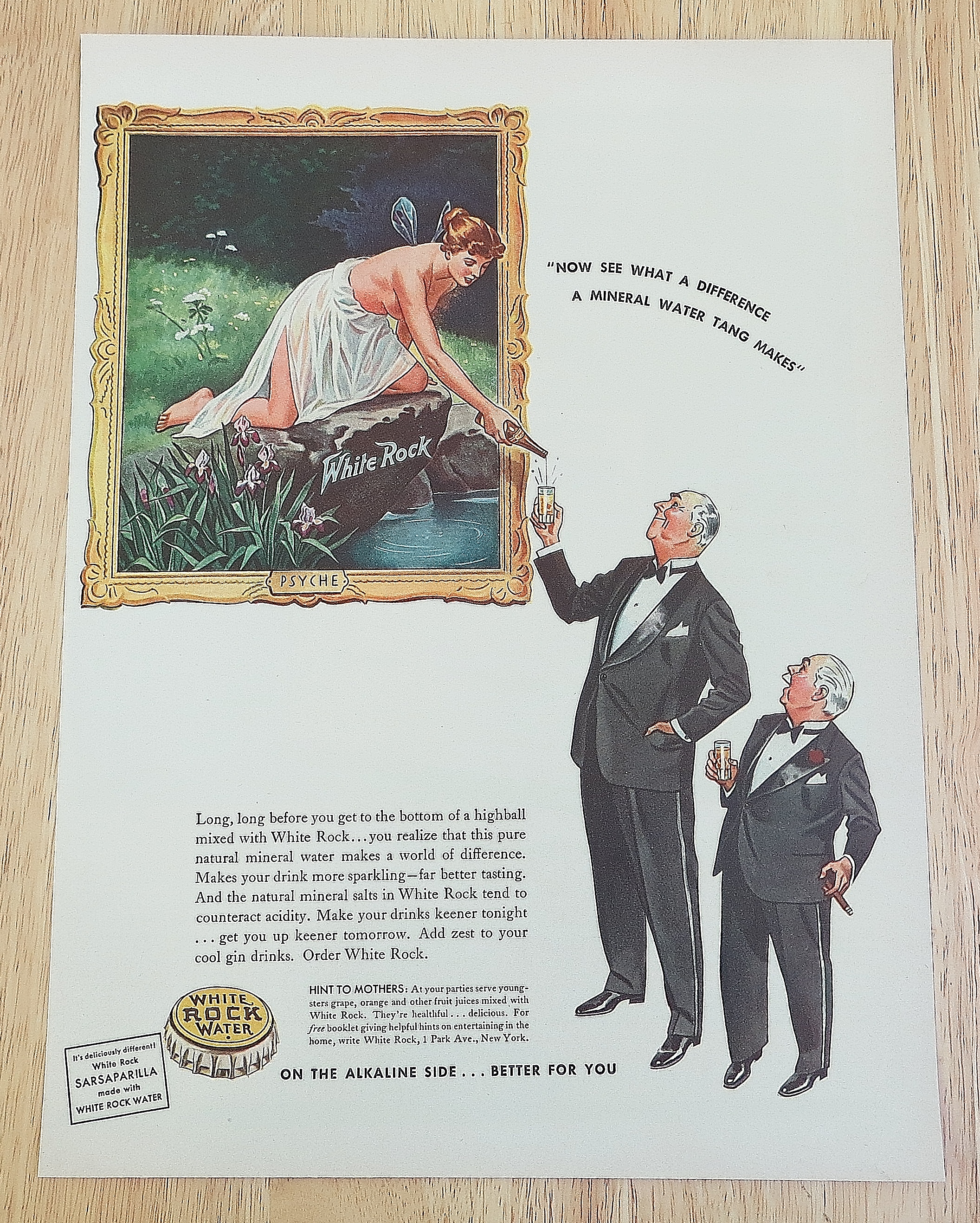 1941 White Rock Water With Fairy Pouring White Rock