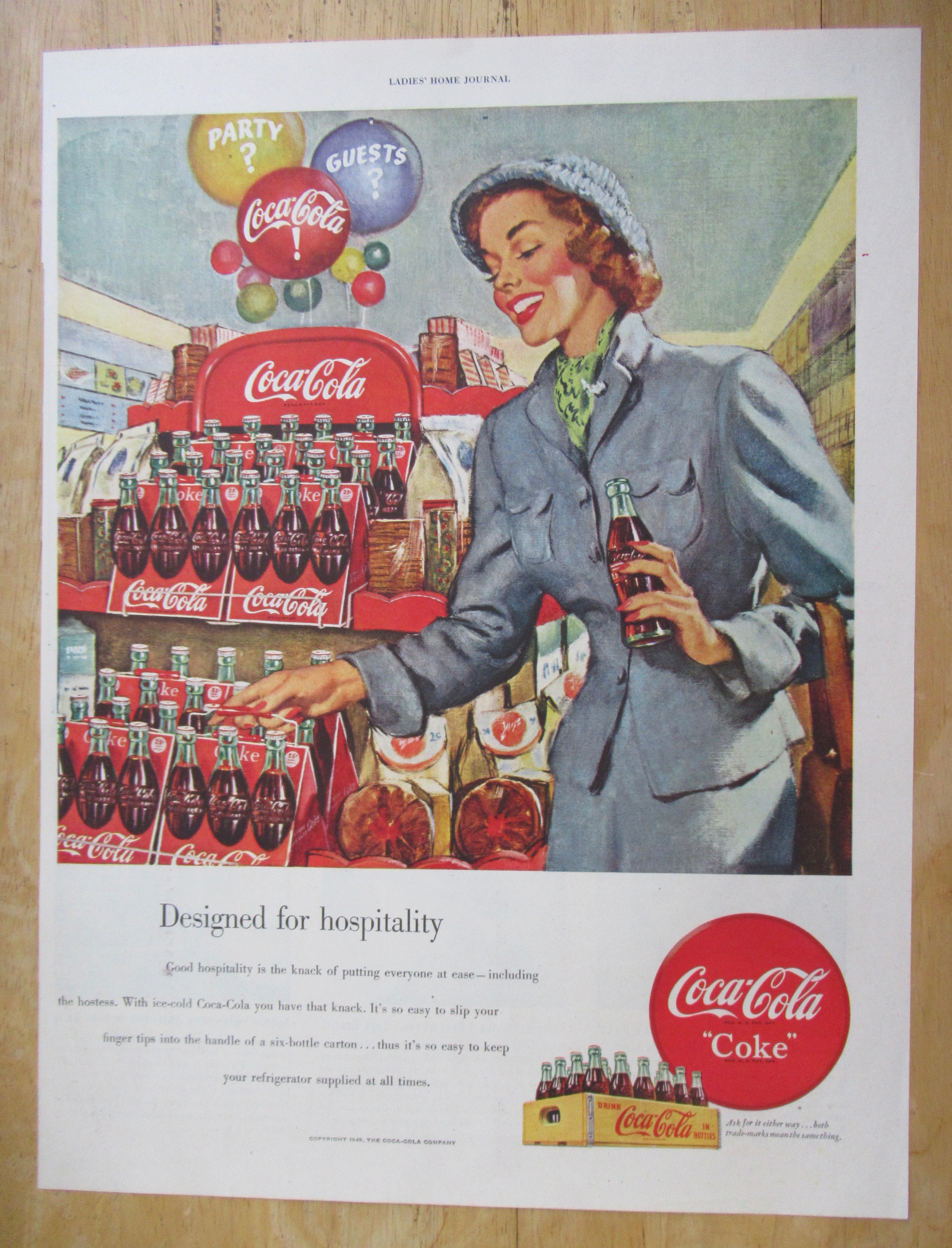 1949 Coca Cola (Coke) With Woman Shopping