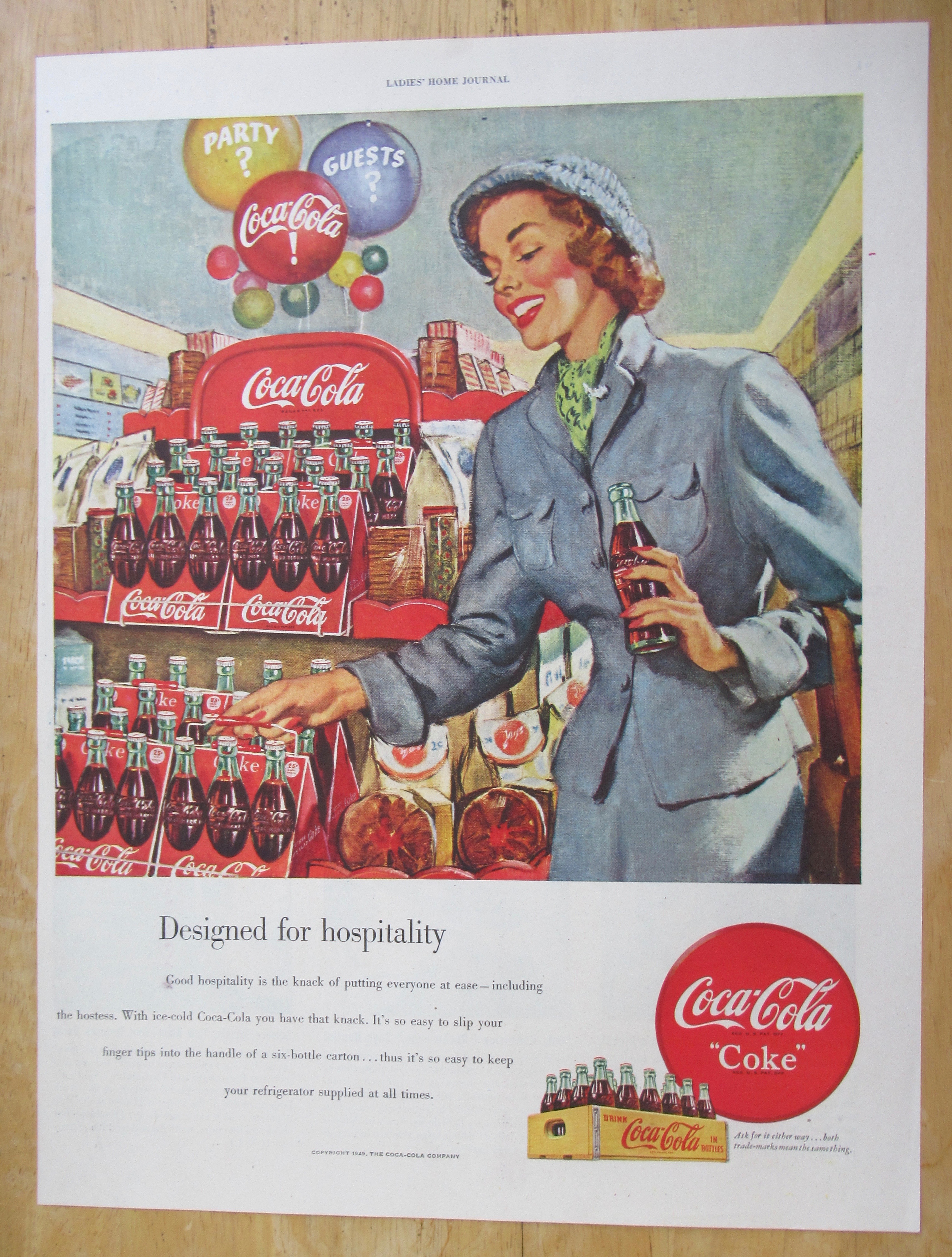 1949 Coca Cola (Coke) With Woman Shopping