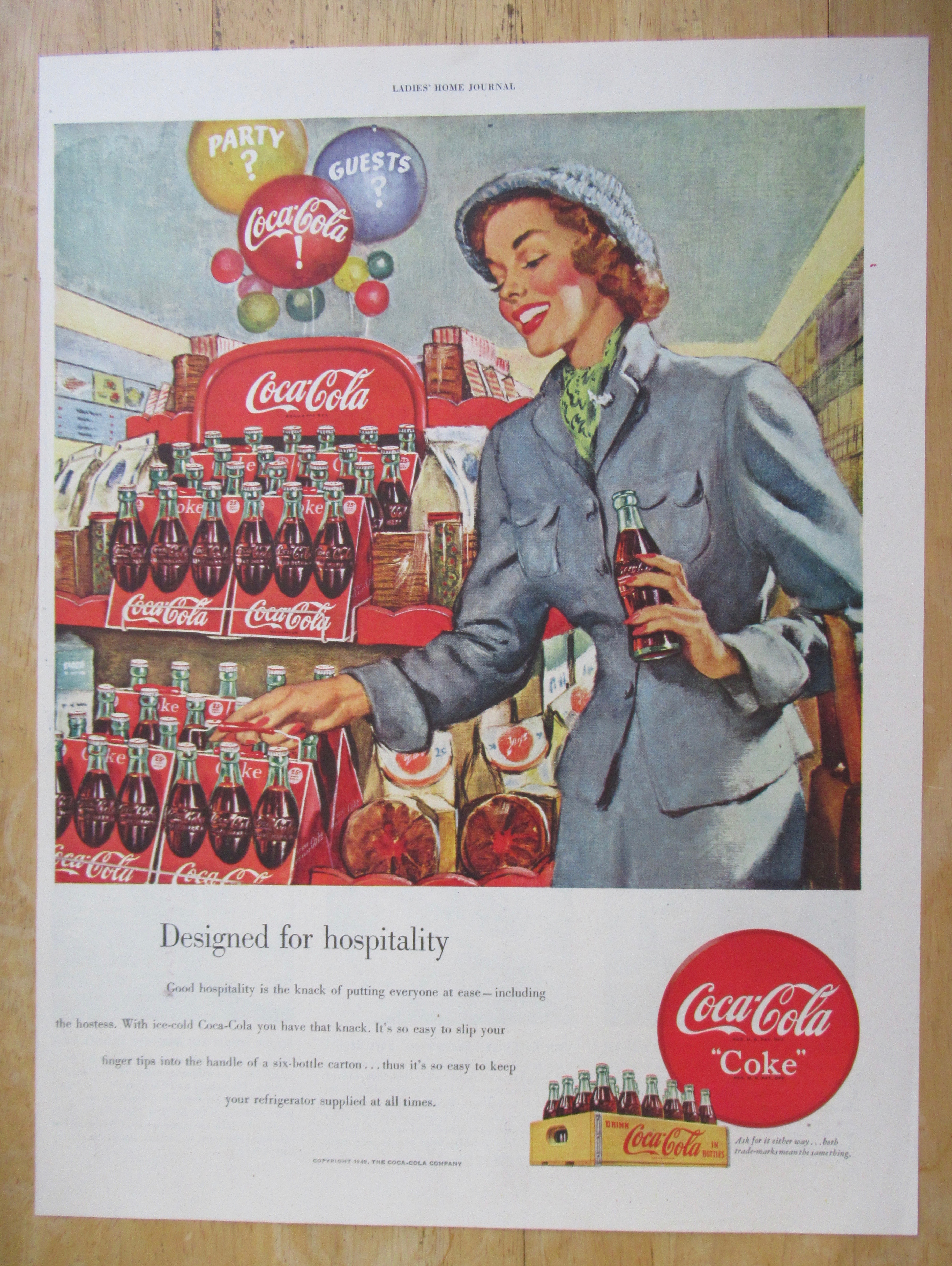 1949 Coca Cola (Coke) With Woman Shopping