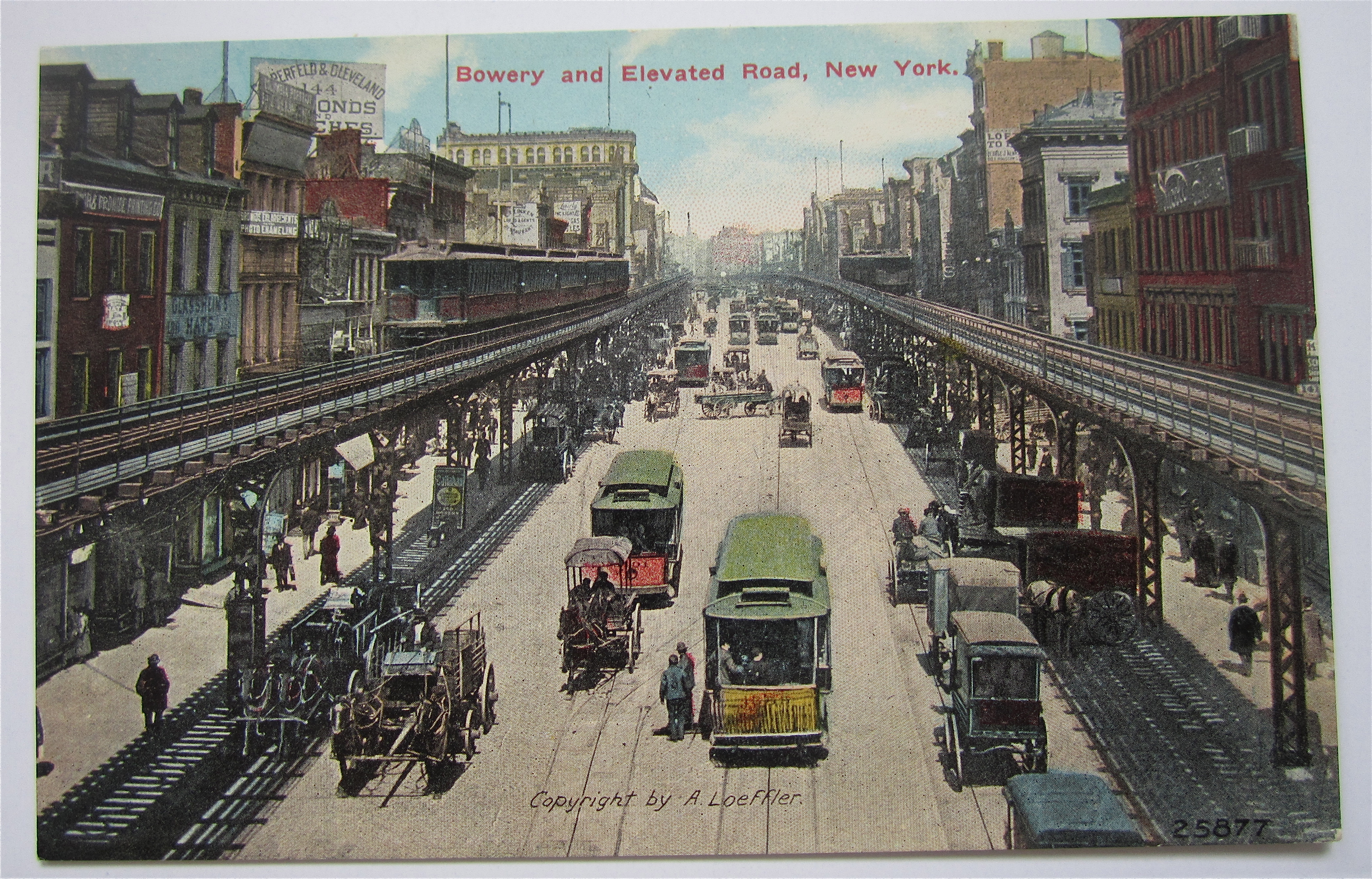 Bowery And Elevated Road, New York Postcard
