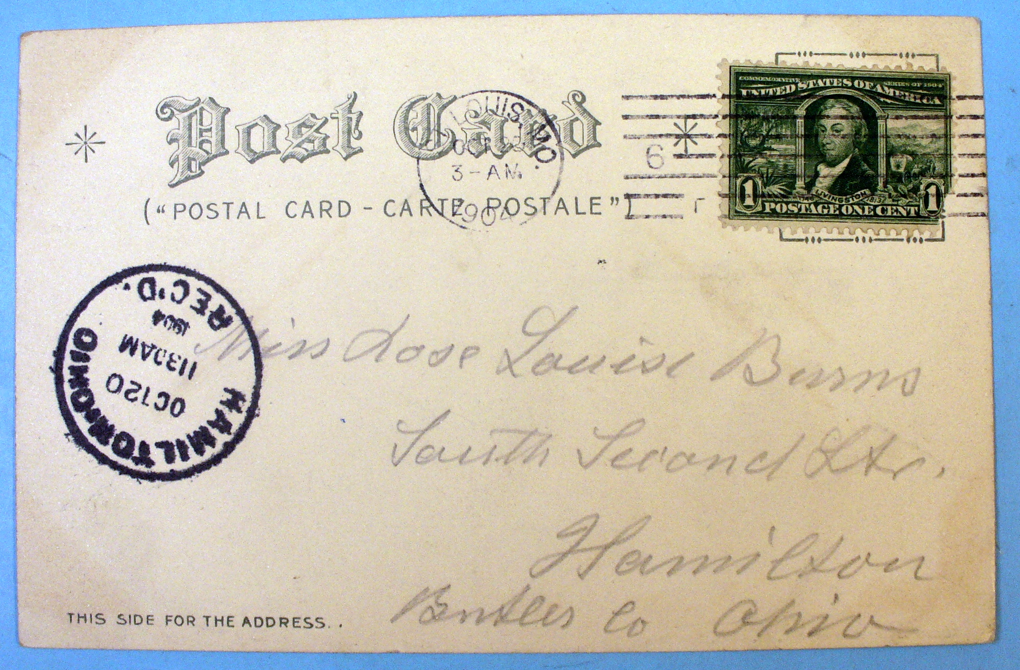 Burns Portrait with People Walking Postcard