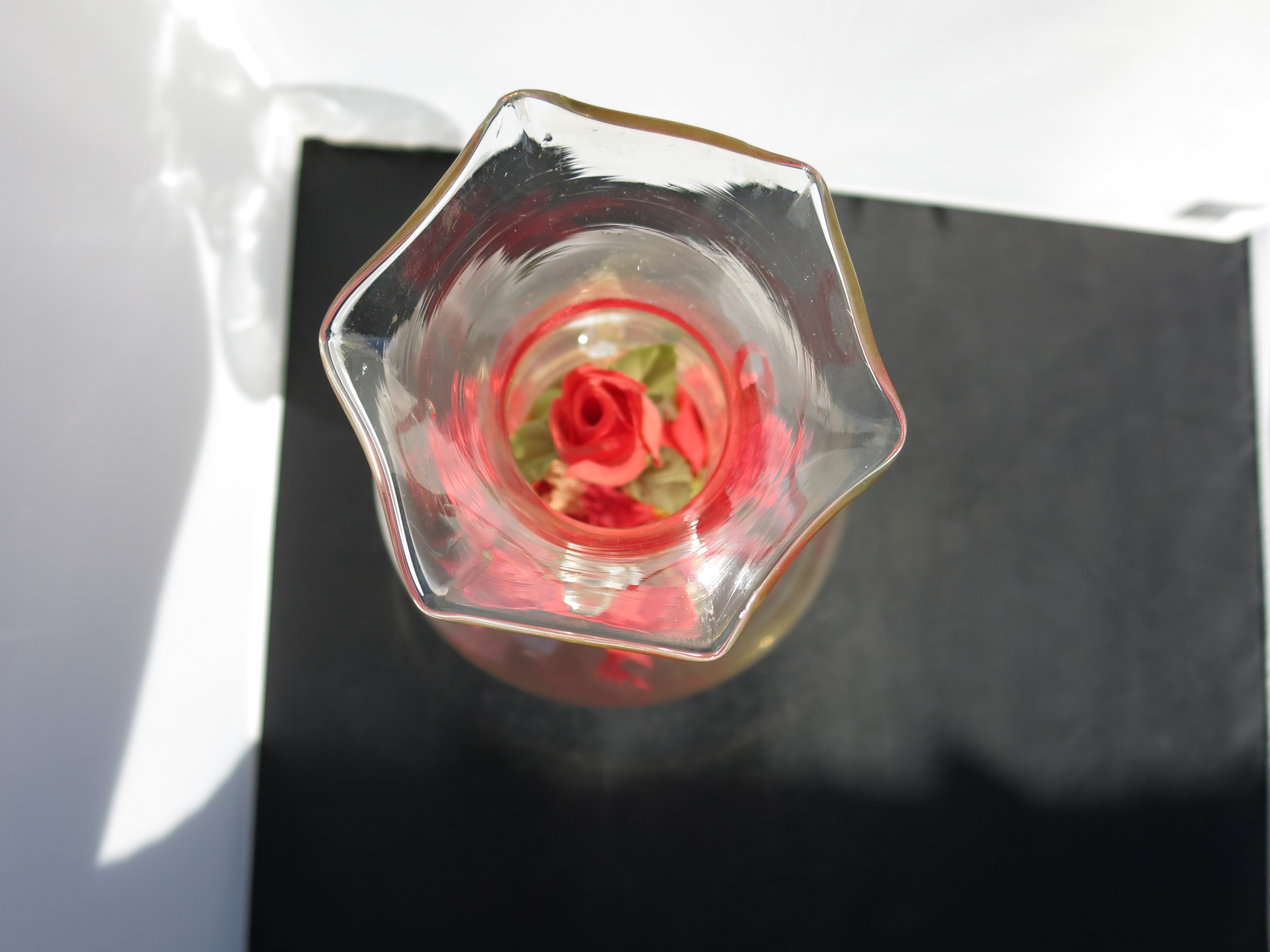 Musical Light Up Red Rose Rotating Show Globe Blown