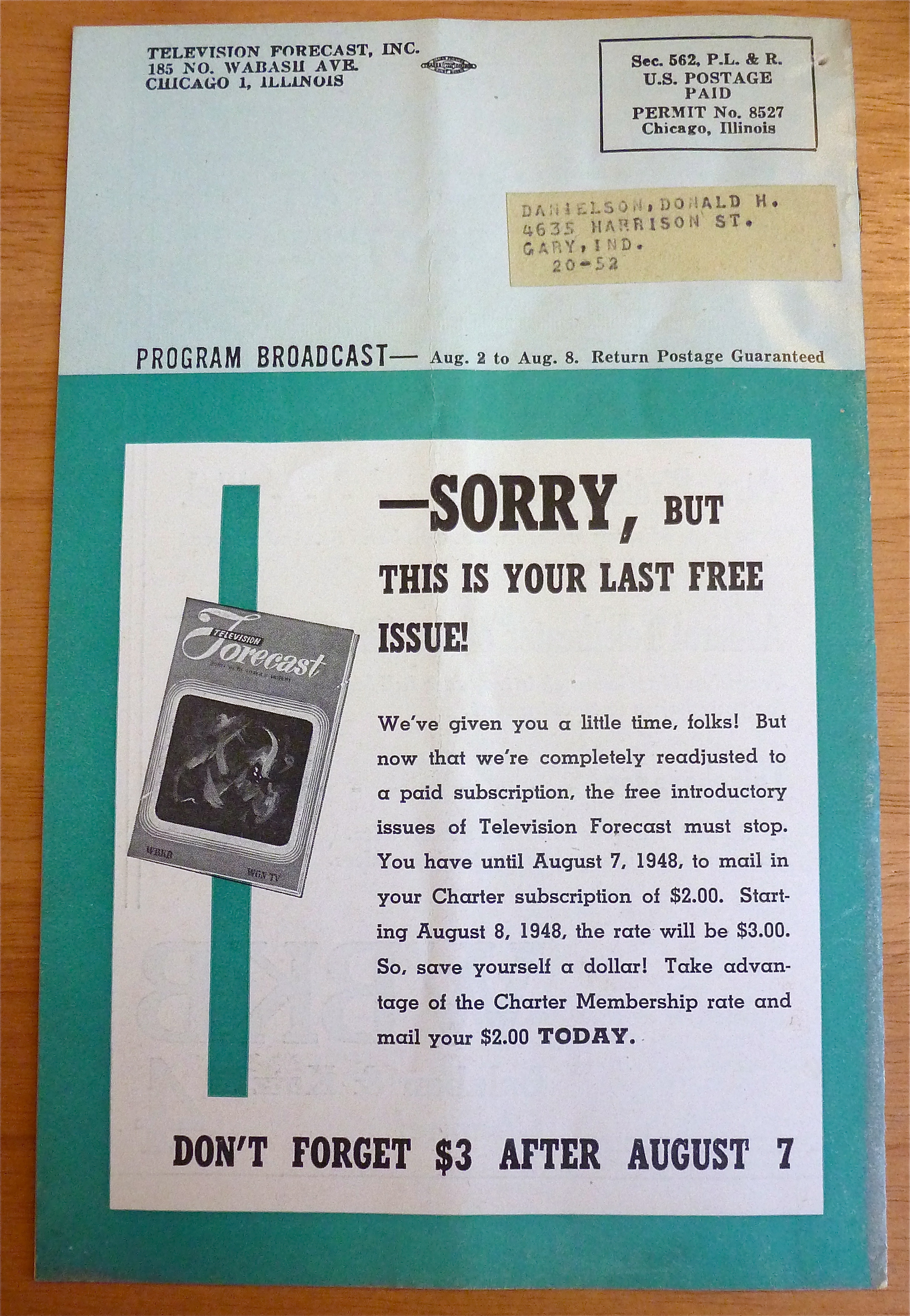 1948 Chicago Television Forecast Vol.1-#13 Bob McKee