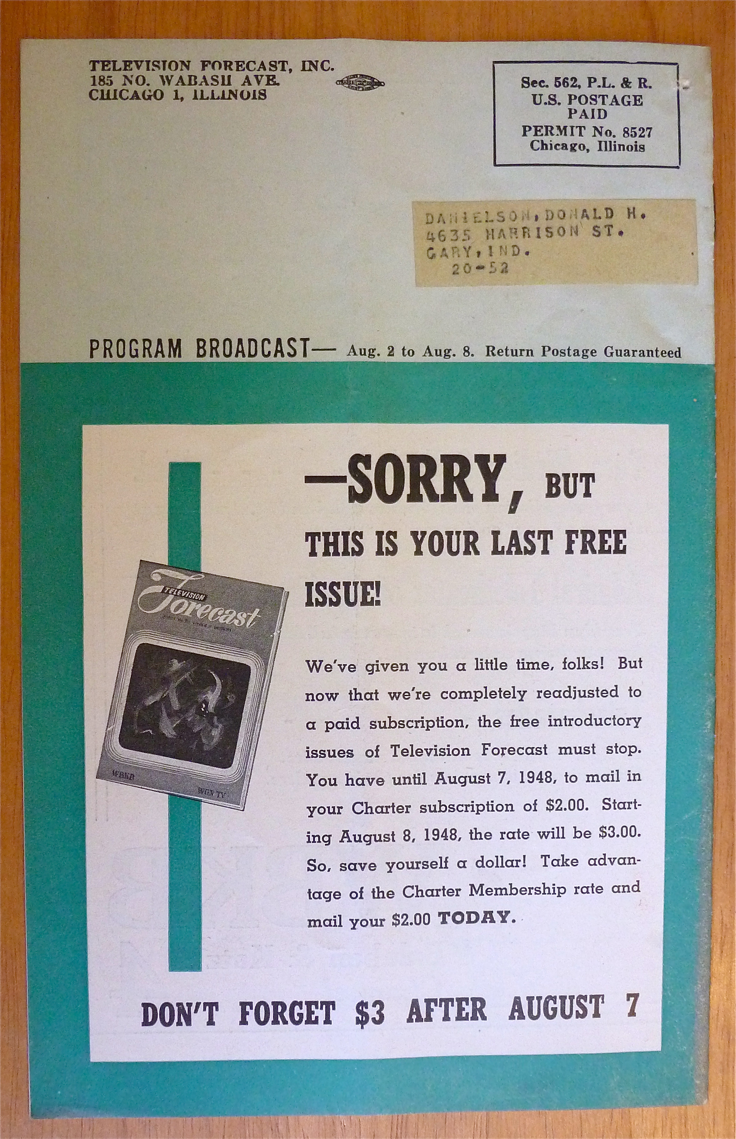 1948 Chicago Television Forecast Vol.1-#13 Bob McKee