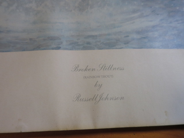Broken Stillness Rainbow Trout by Russell Johnson Signed Print