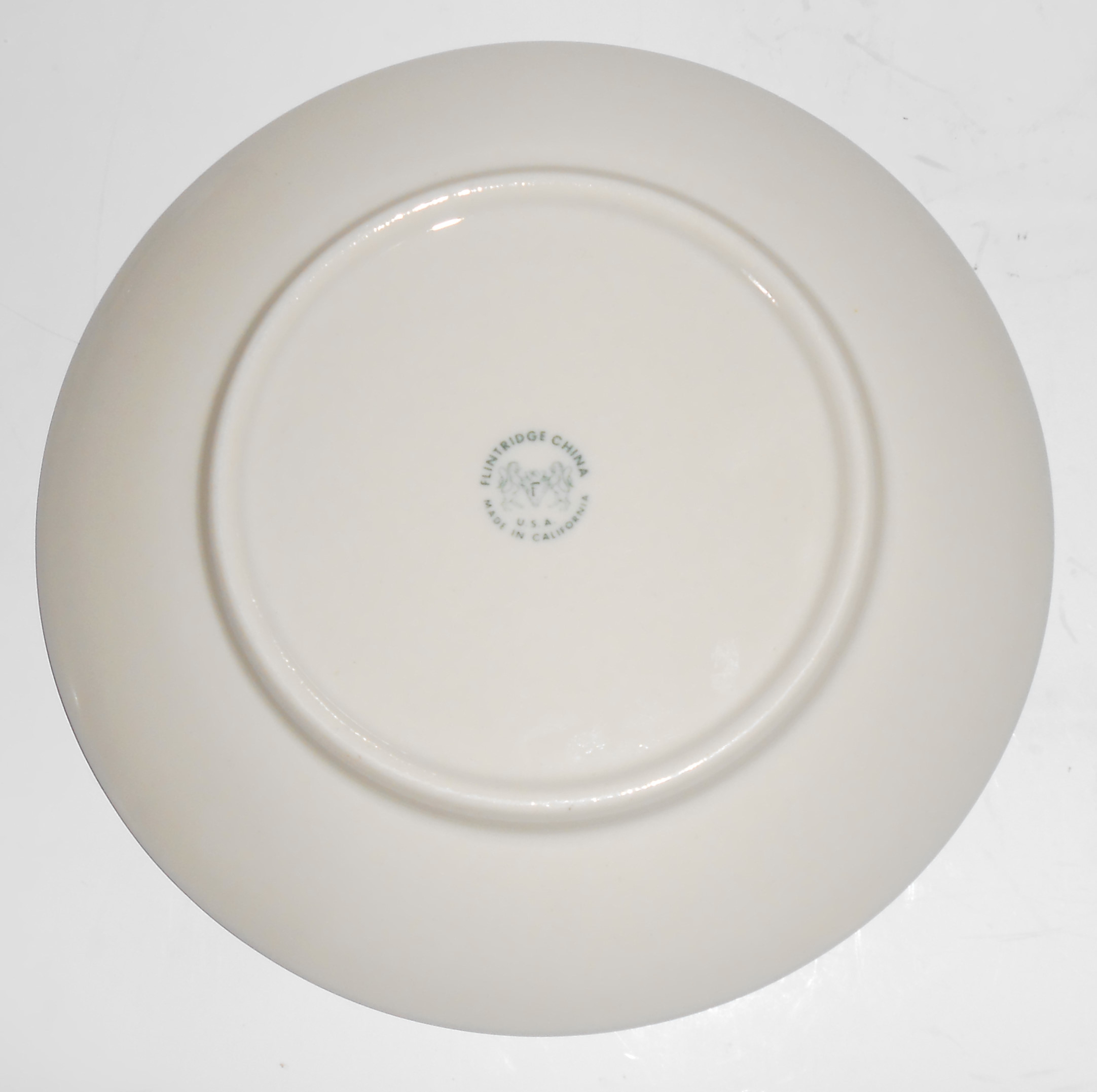 Flintridge Porcelain China Black Contessa Bread Plate