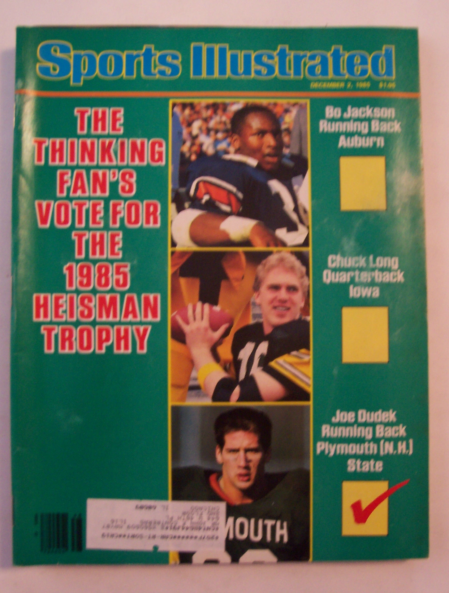 Sports Illustrated Magazine-December 2, 1985-Heisman