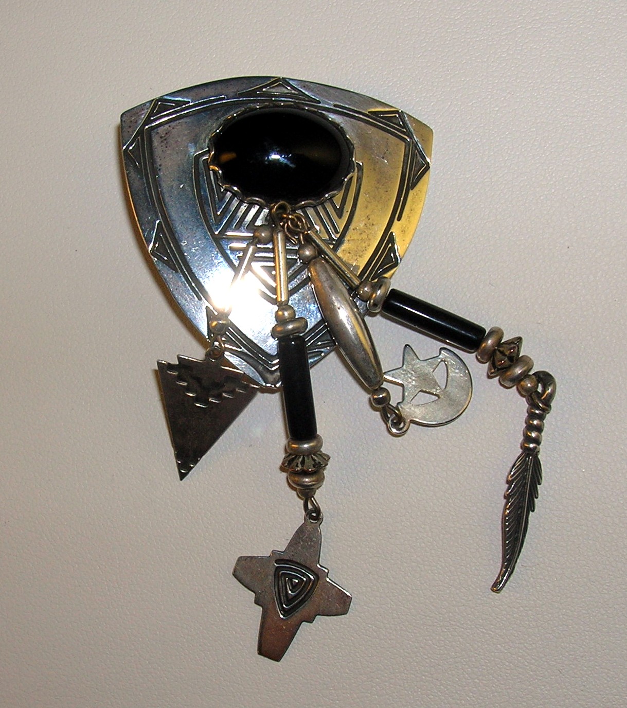 Sterling Silver Black Onyx Deborah West Clip Earrings