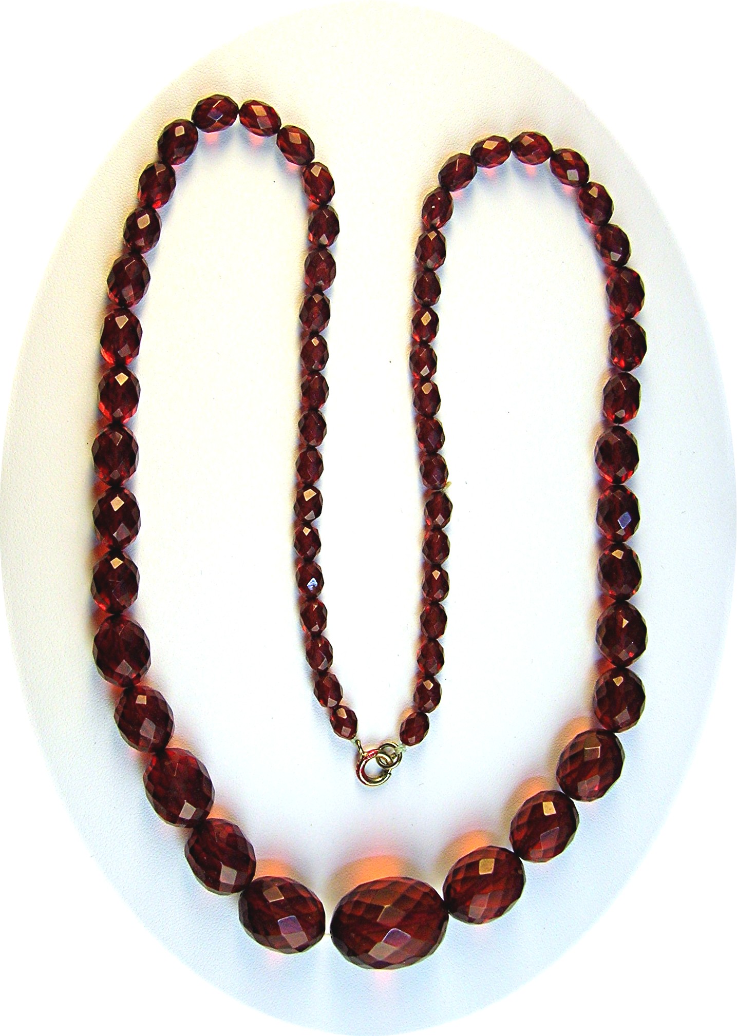 Cherry Amber Faceted 28 Inch Necklace