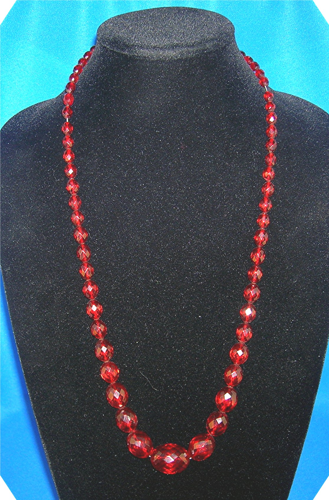 Cherry Amber Faceted 28 Inch Necklace