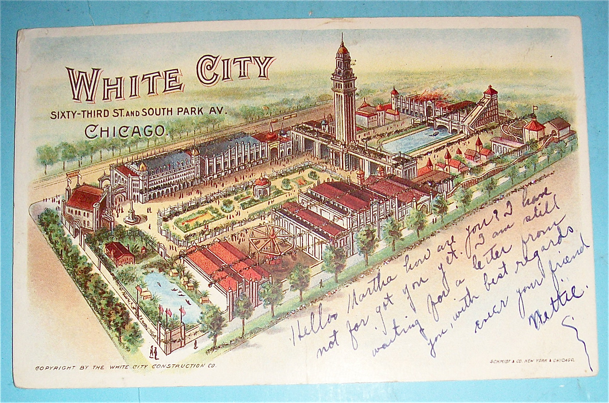 Sixty-Third & South Park, White City, Chicago Postcard
