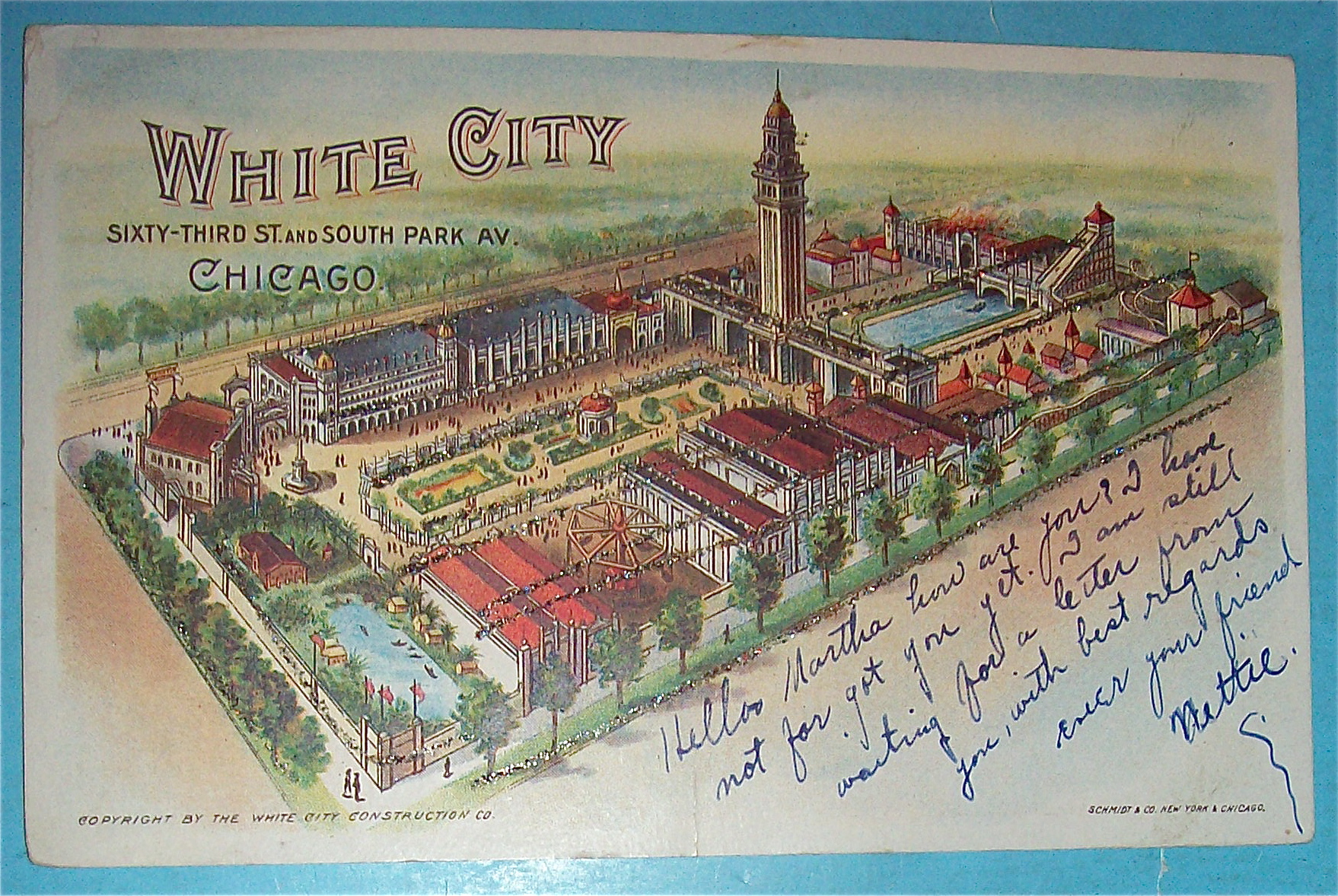 Sixty-Third & South Park, White City, Chicago Postcard
