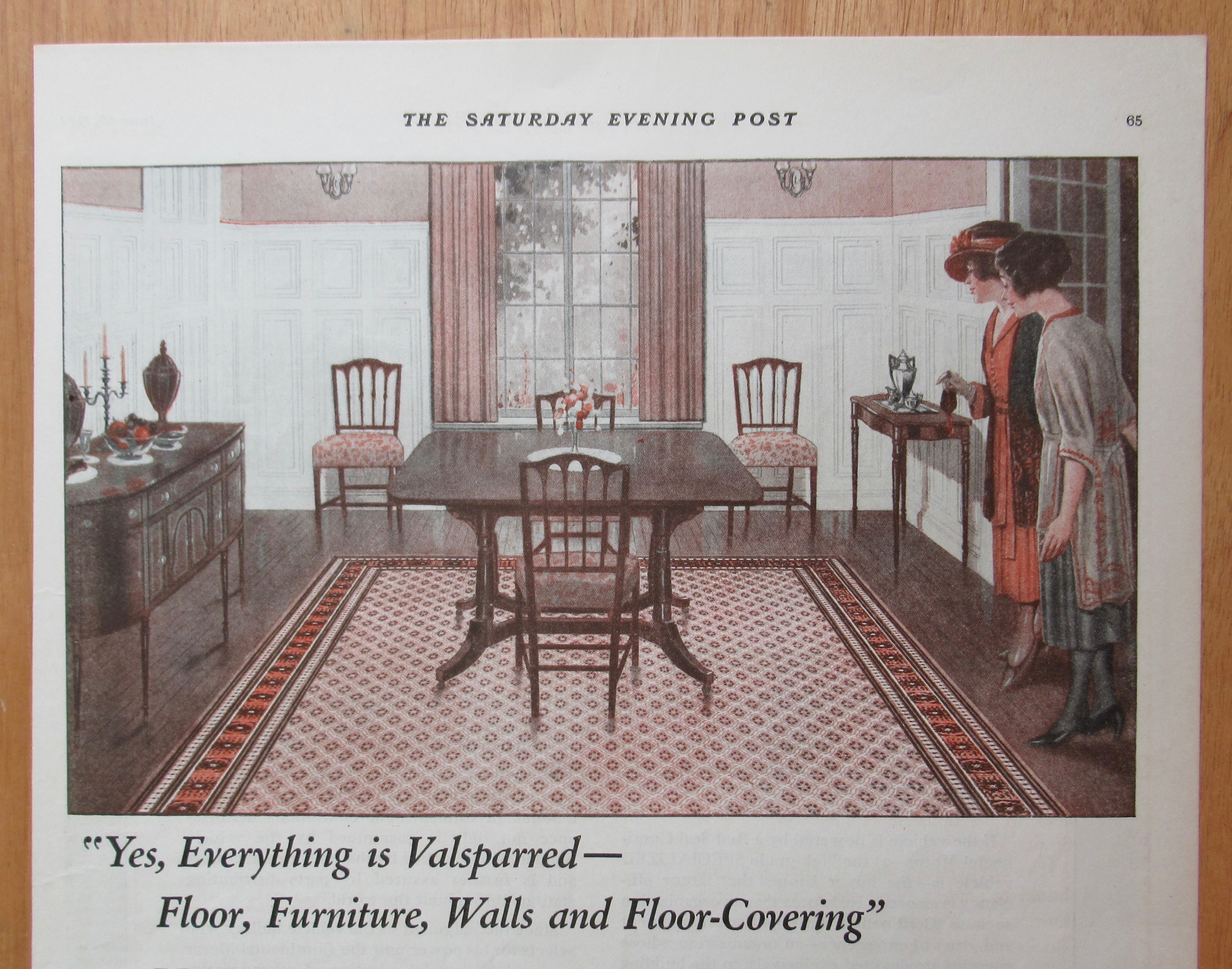 1922 Valentine's Valspar with Women Looking at Table