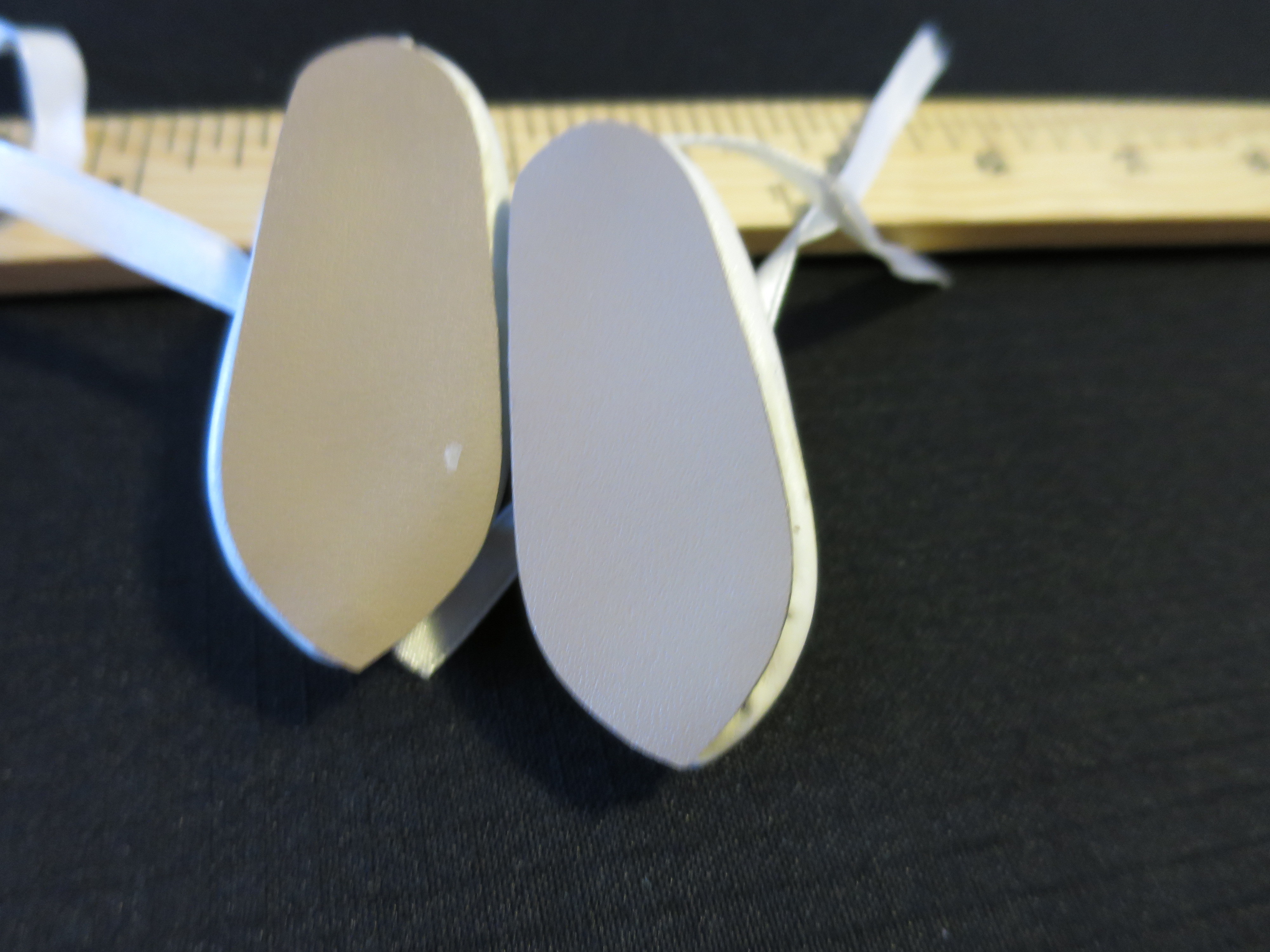 Vintage Doll Accessories Shoes tie ankle pointed toes Leather