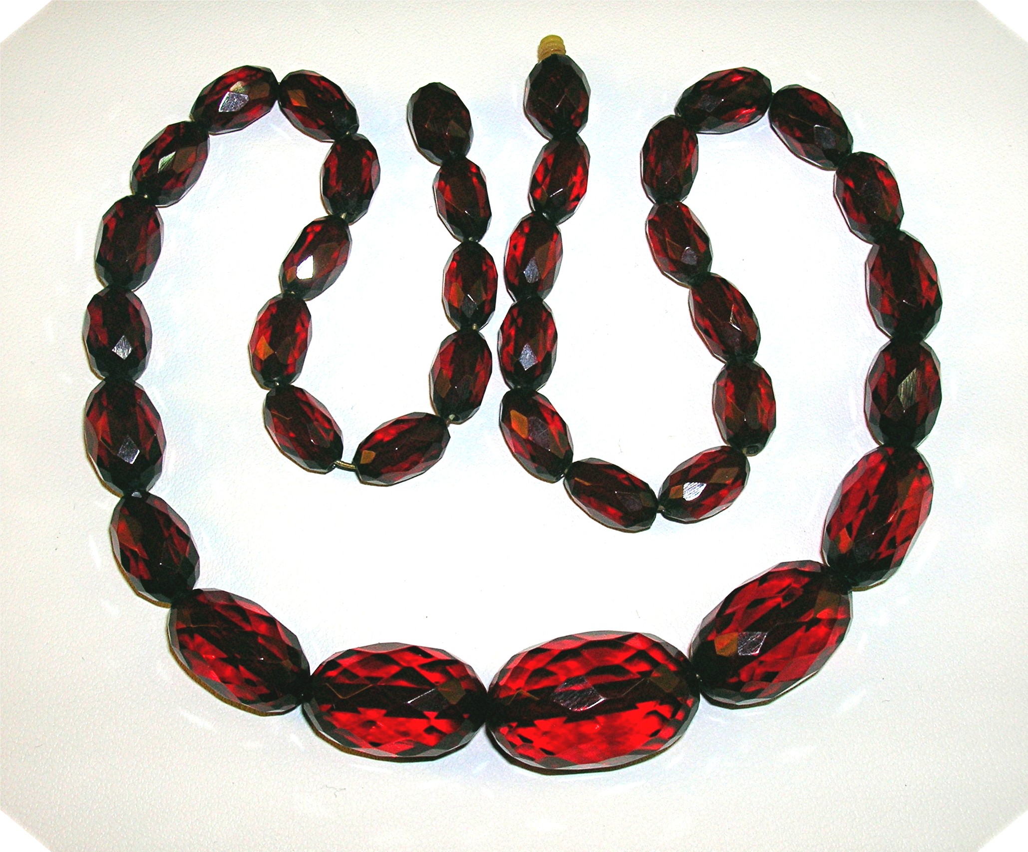 Cherry Amber Faceted 20 Inch Necklace