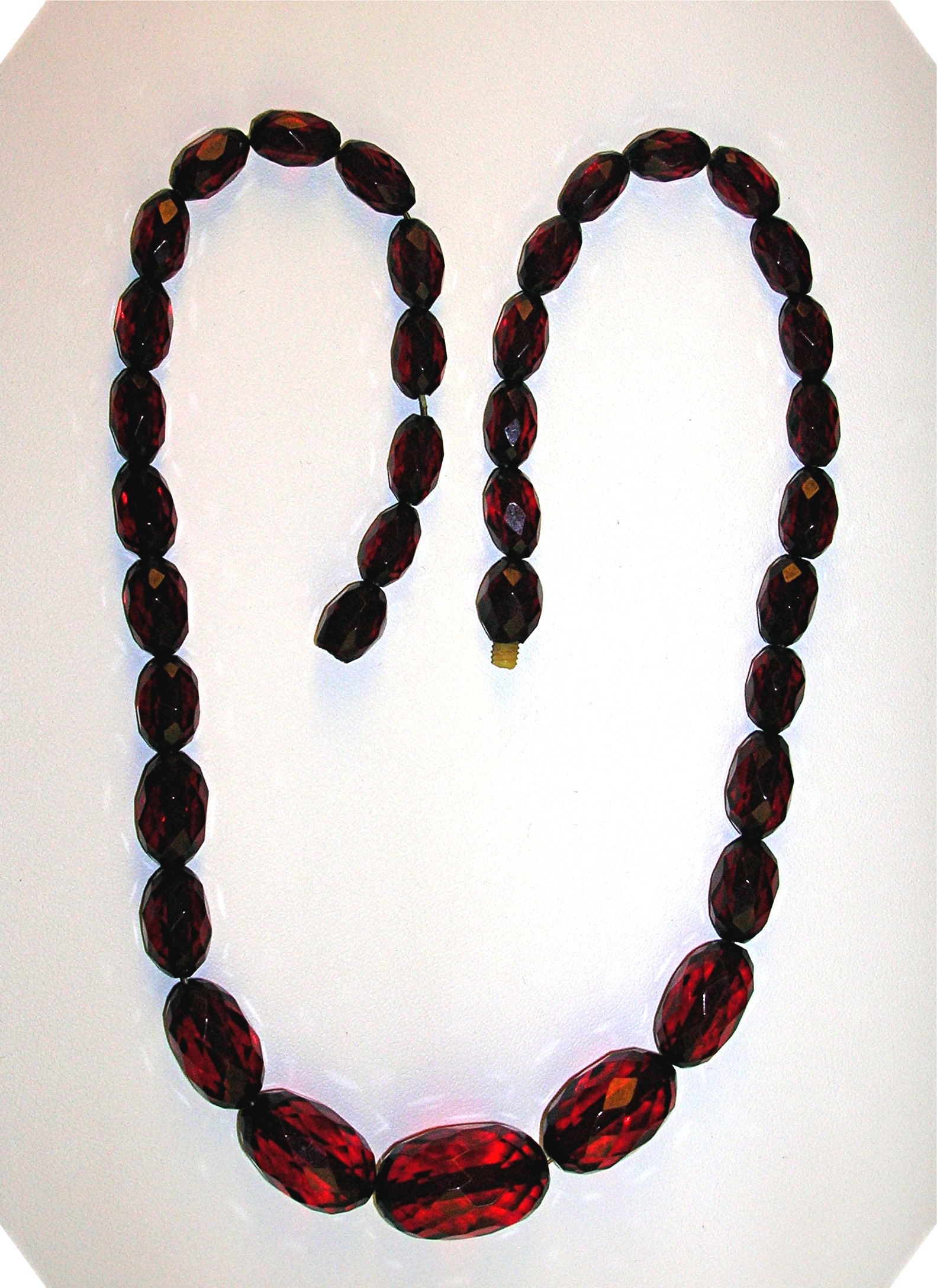 Cherry Amber Faceted 20 Inch Necklace