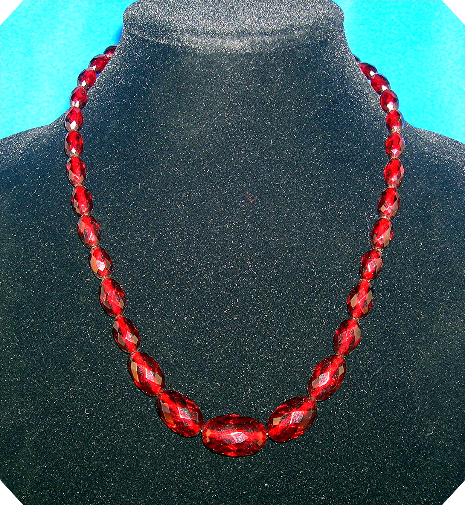 Cherry Amber Faceted 20 Inch Necklace