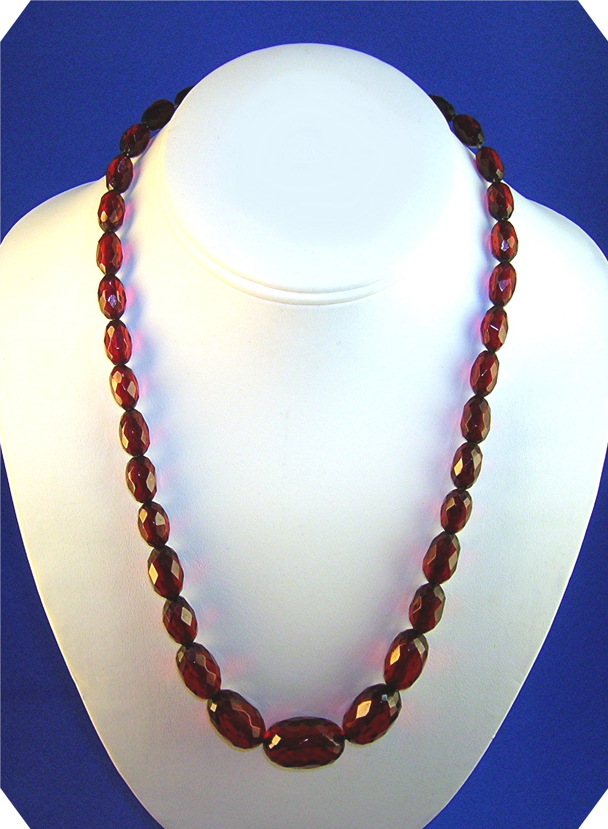 Cherry Amber Faceted 20 Inch Necklace
