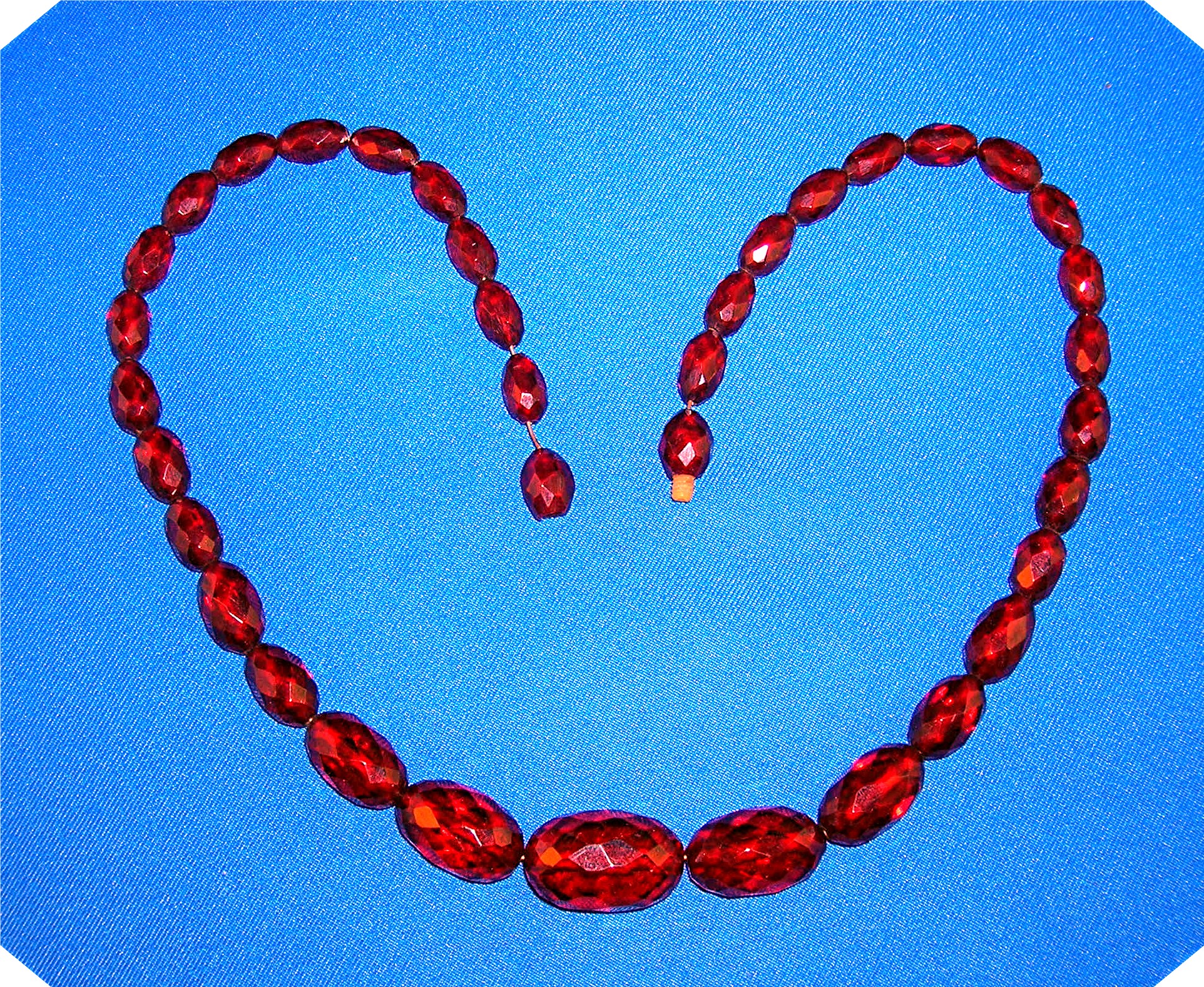 Cherry Amber Faceted 20 Inch Necklace