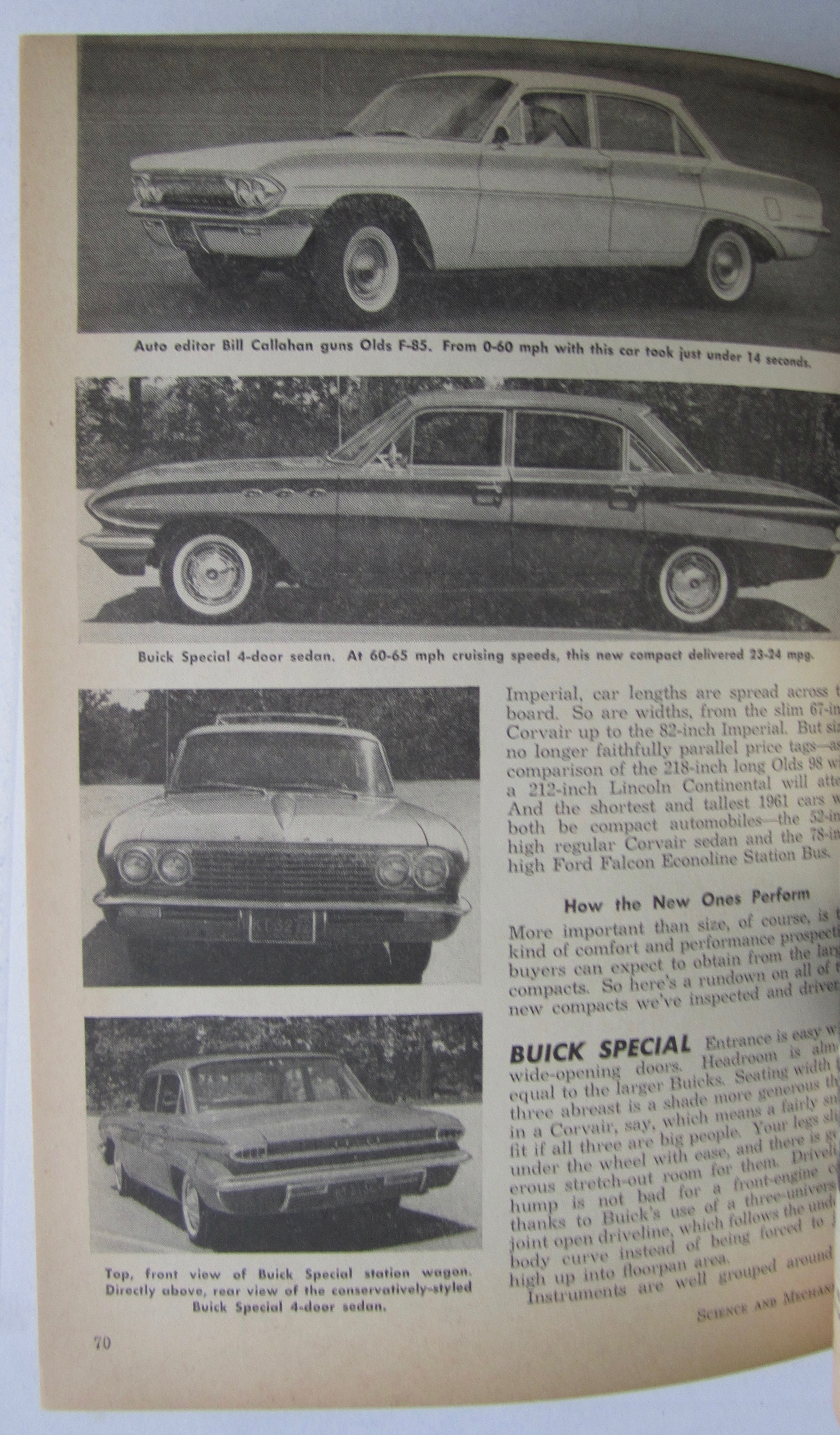 Science and Mechanics November 1960 Comparing 1961 Cars