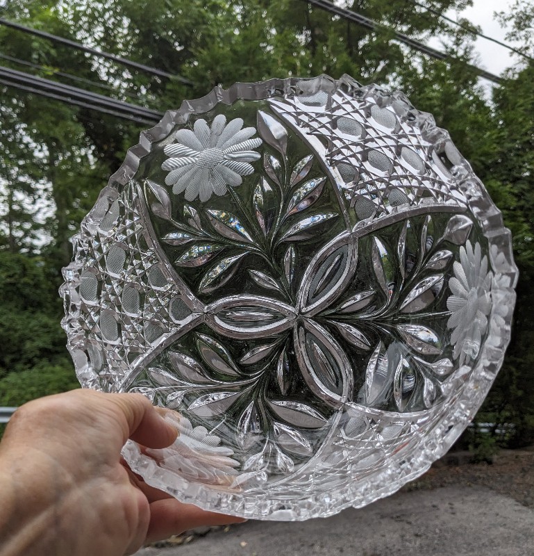 34 cut glass bowl sunlight