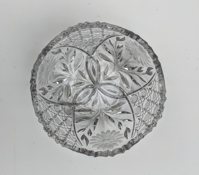 34 cut glass bowl top