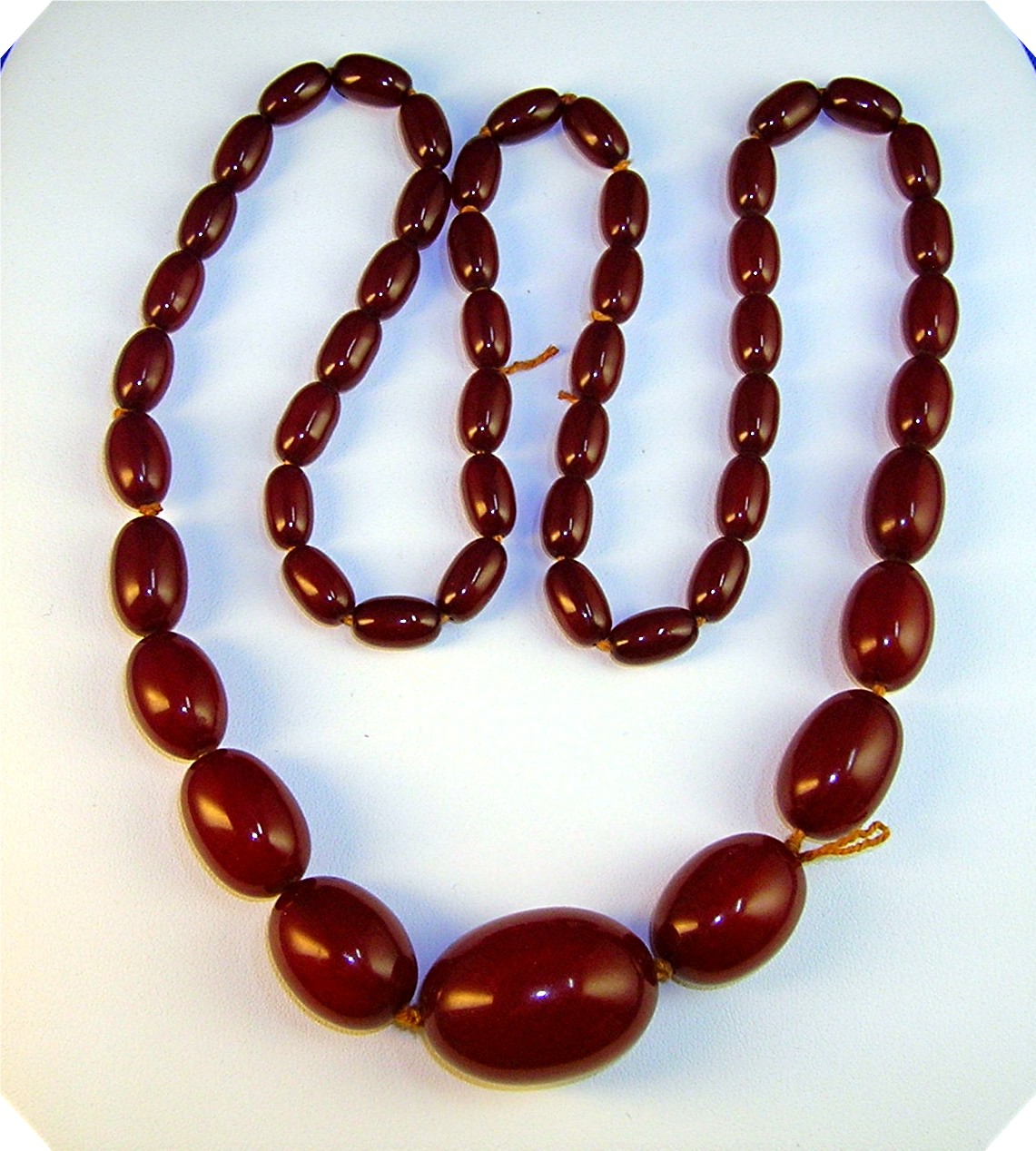 Antique CARNELIAN Graduated Bead Necklace
