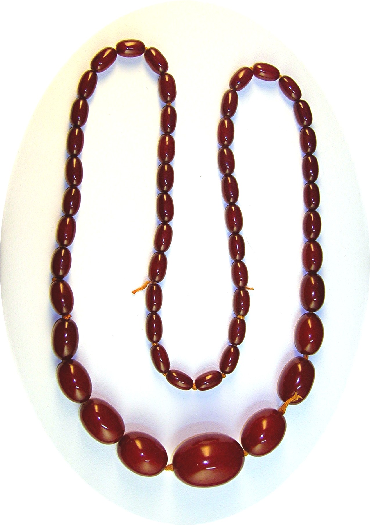Antique CARNELIAN Graduated Bead Necklace
