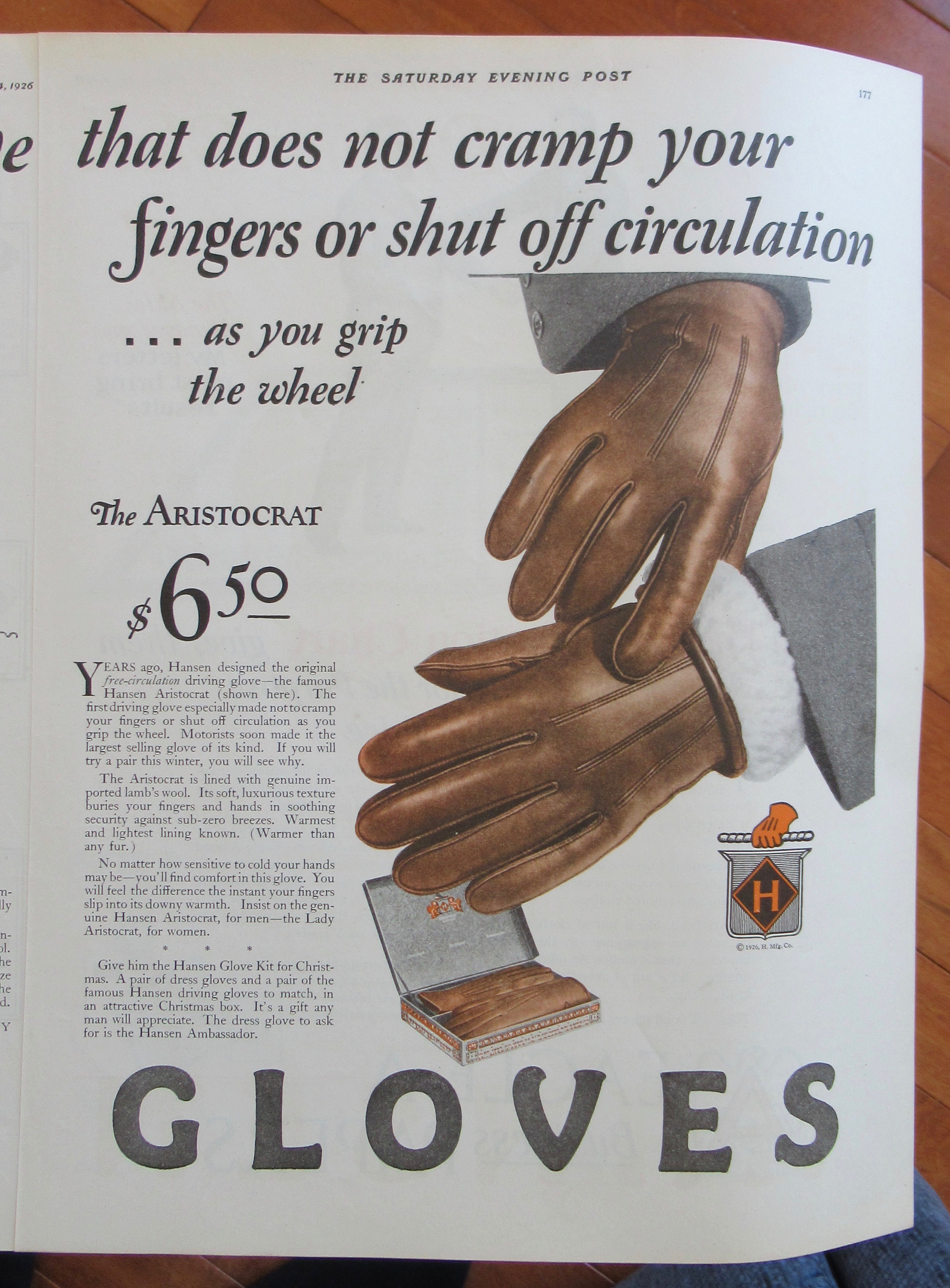 1926 Hansen Gloves with Driving Gloves
