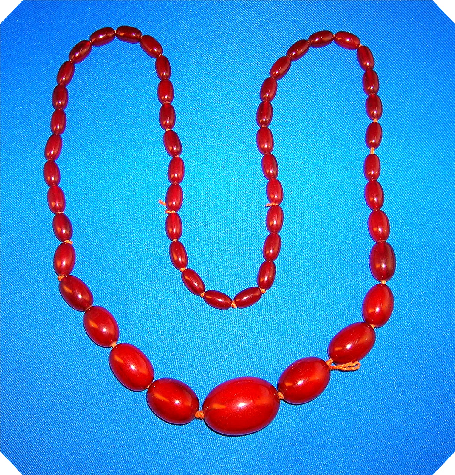 Antique CARNELIAN Graduated Bead Necklace