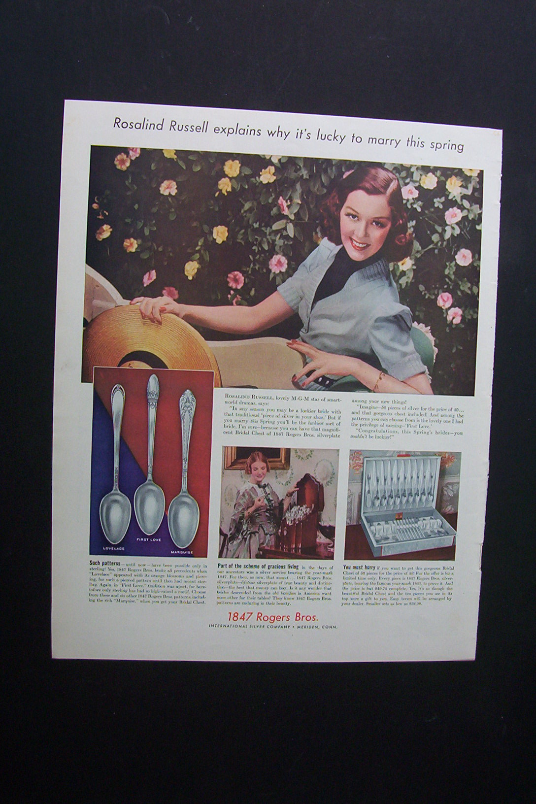 1938 Dual Ad: 1847 Rogers Ad & Baker's Cocoa