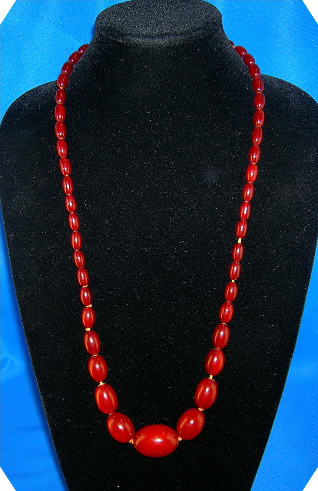 Antique CARNELIAN Graduated Bead Necklace