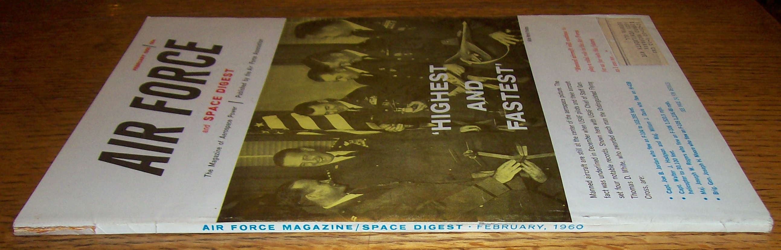 Air Force Magazine February 1960 Highest & Fastest