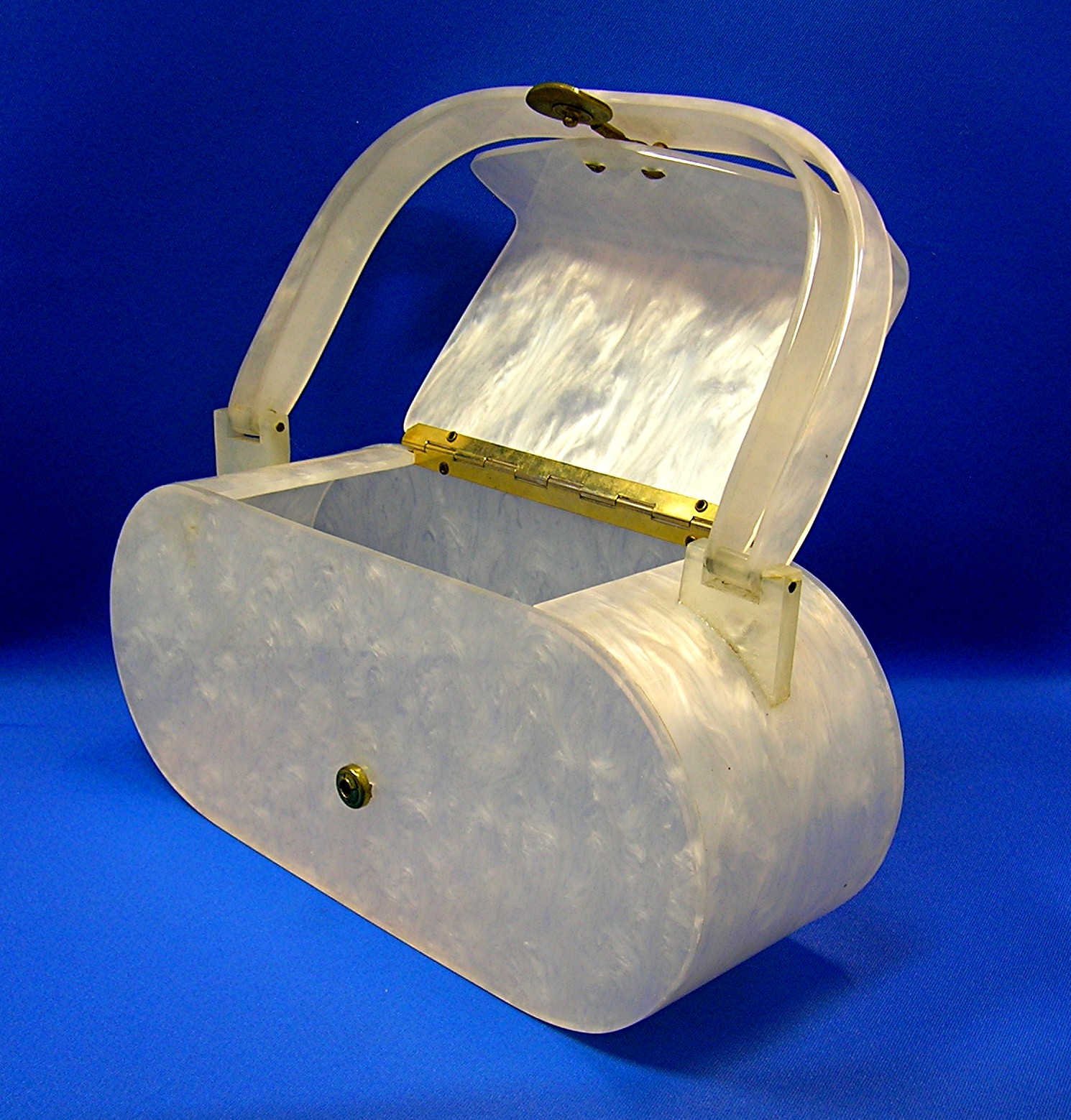 Lucite Box Bag White Pearl Evening Bag