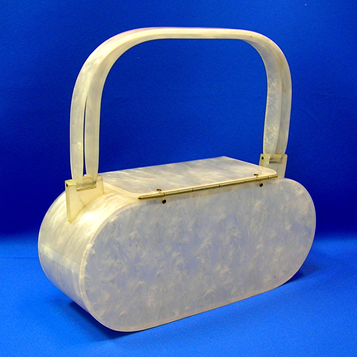 Lucite Box Bag White Pearl Evening Bag