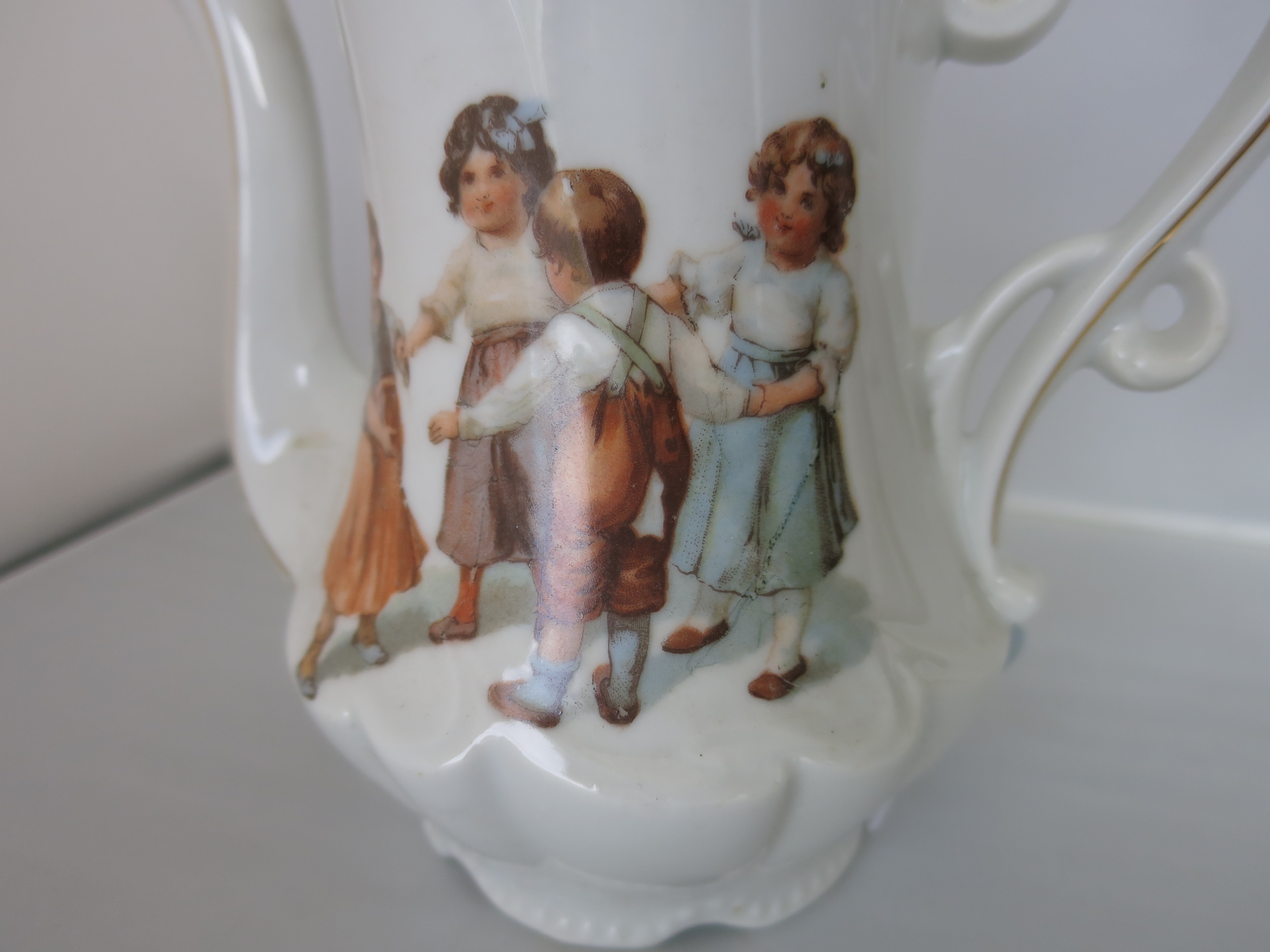 Ring Around the Rosie Porcelain Teapot Made in Bavaria