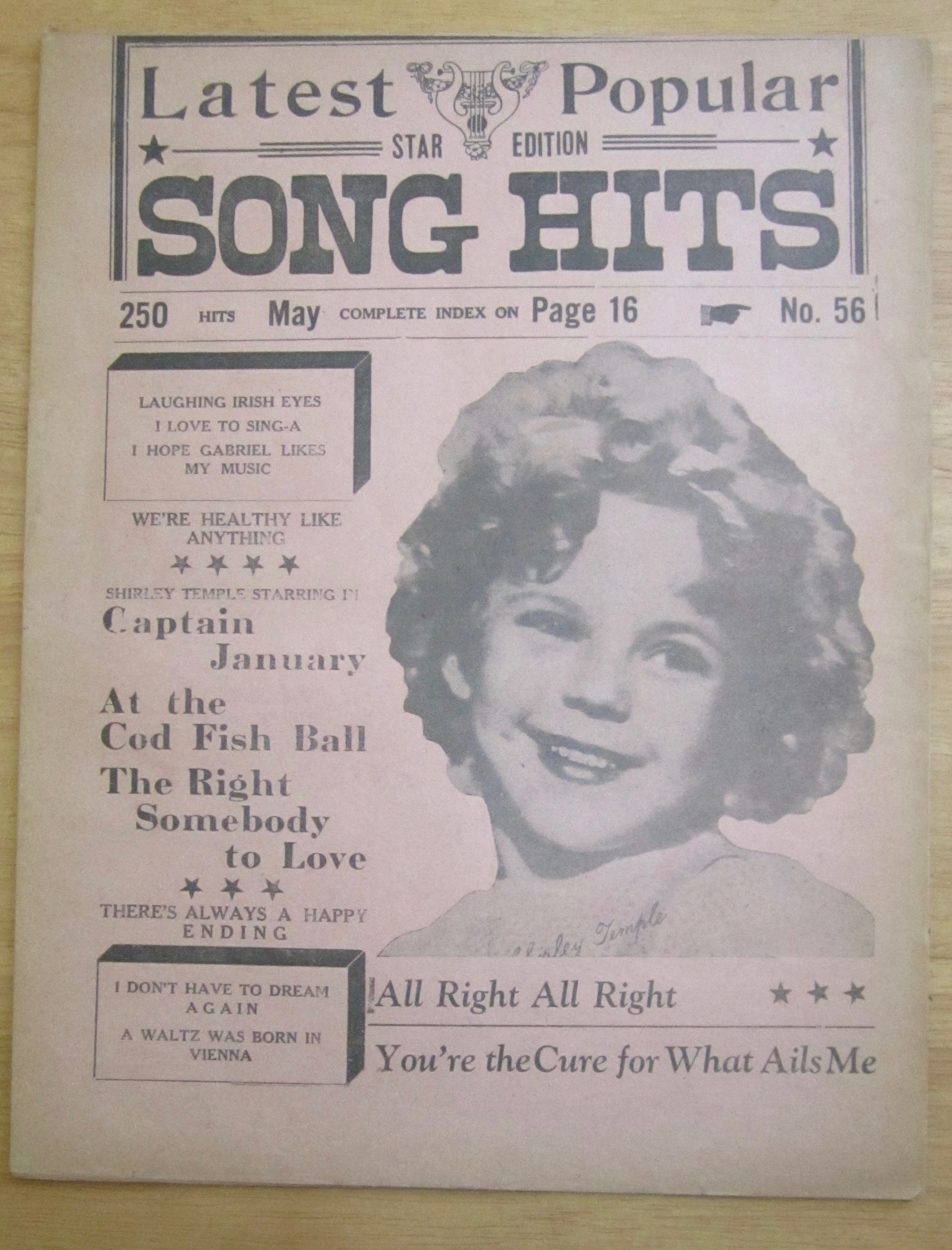 1930's Song Hits with Shirley Temple Cover