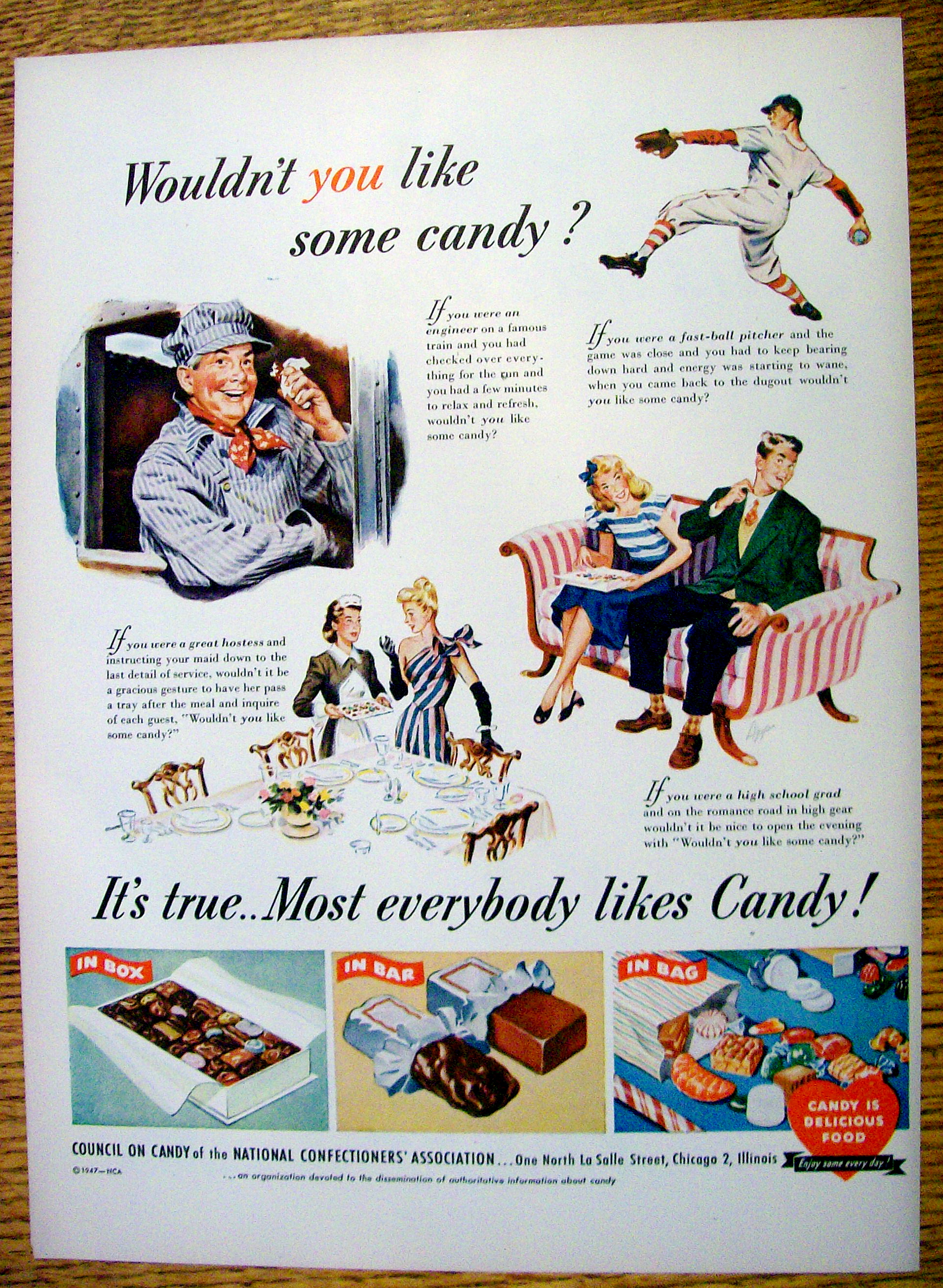 1947 Candy Is Delicious Food with 4 Different Scenes