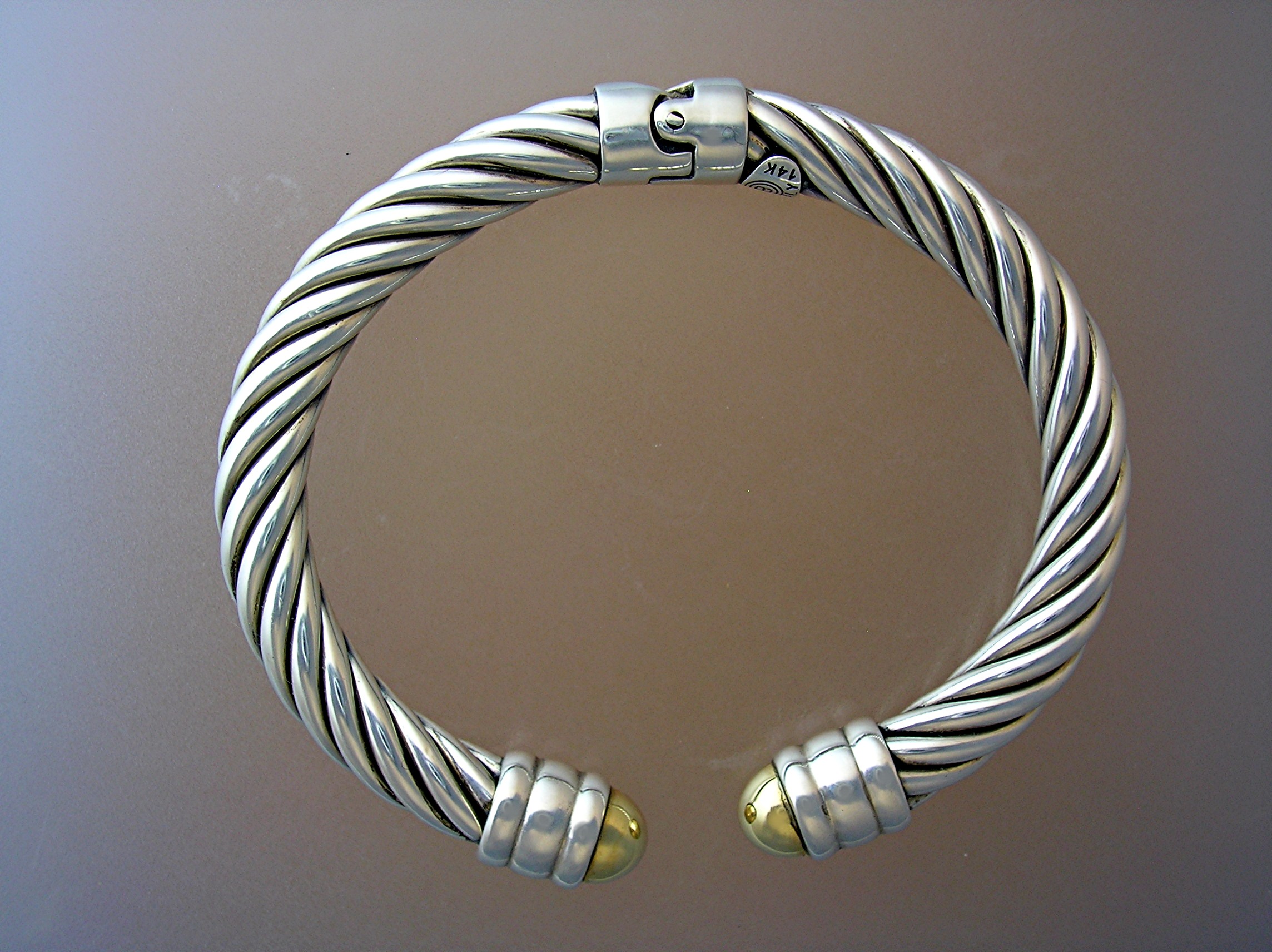 Bracelet  14K Sterling Silver Hinged ITALY