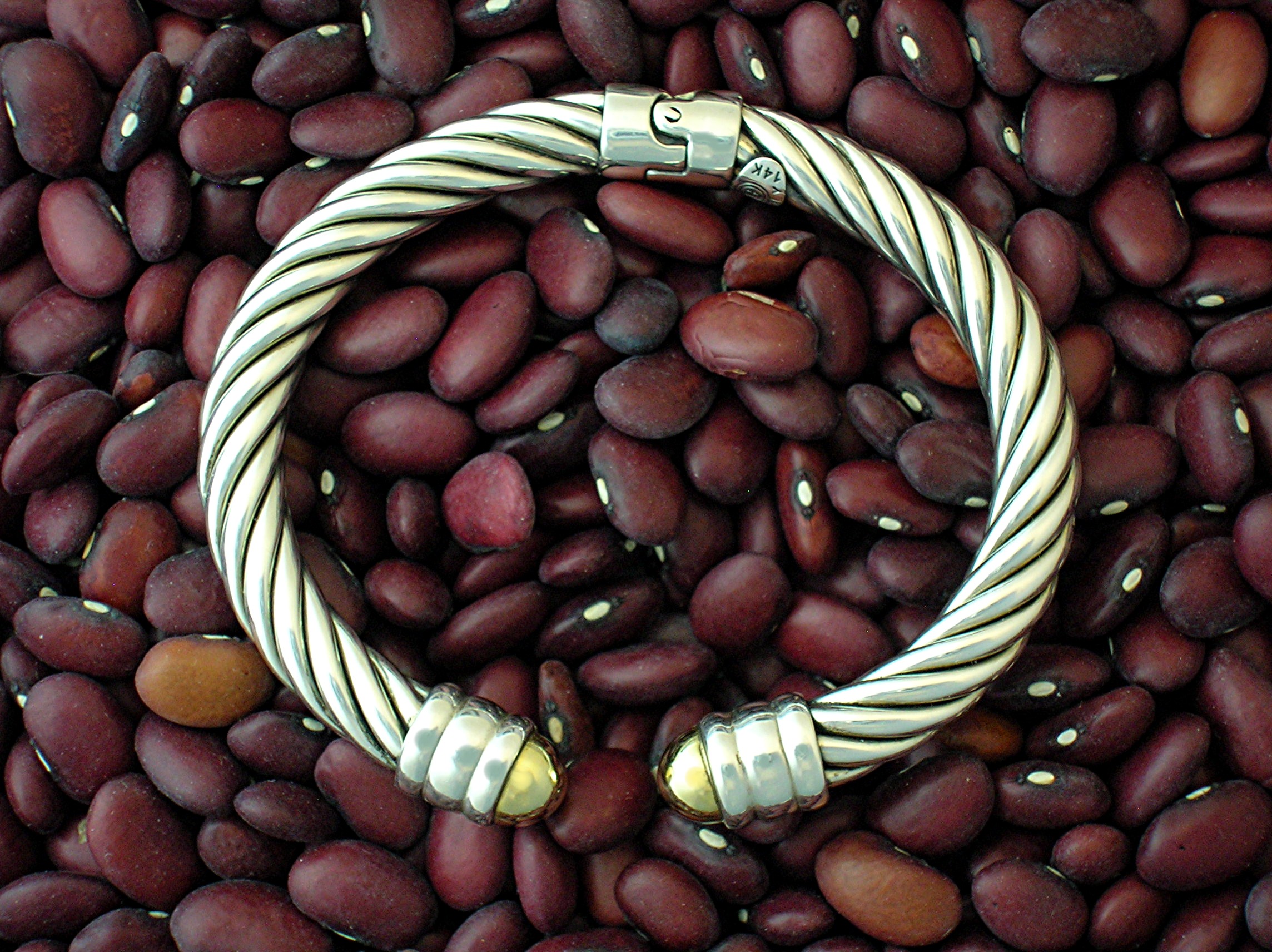 Bracelet  14K Sterling Silver Hinged ITALY