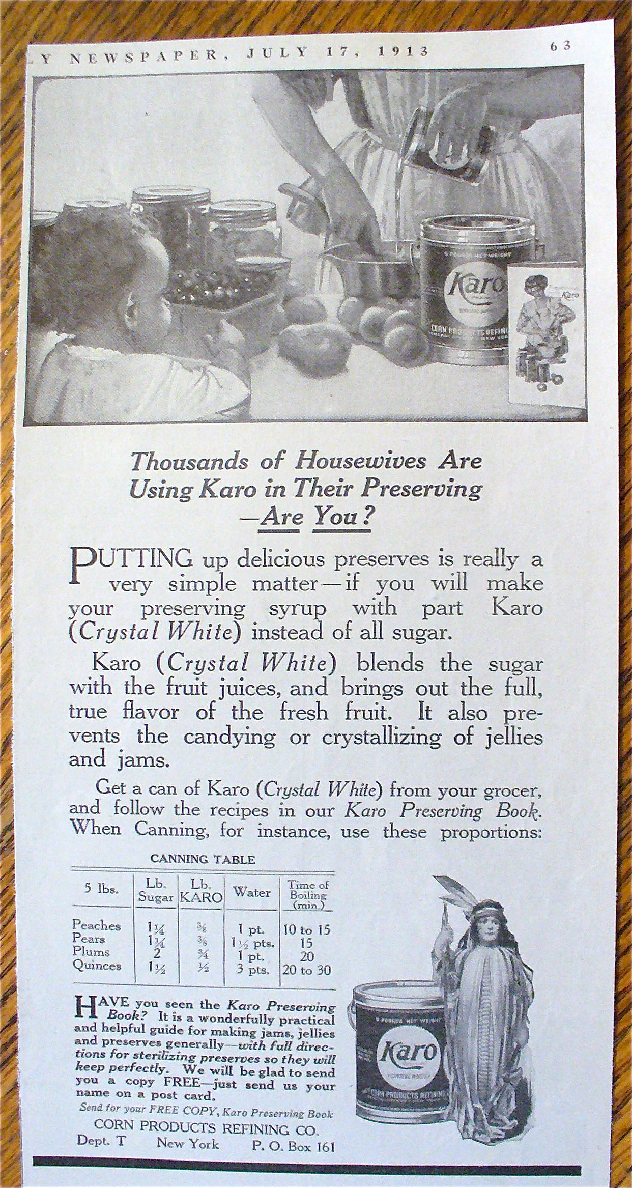 1913 Kingsford's Corn Starch with Child Watching Woman