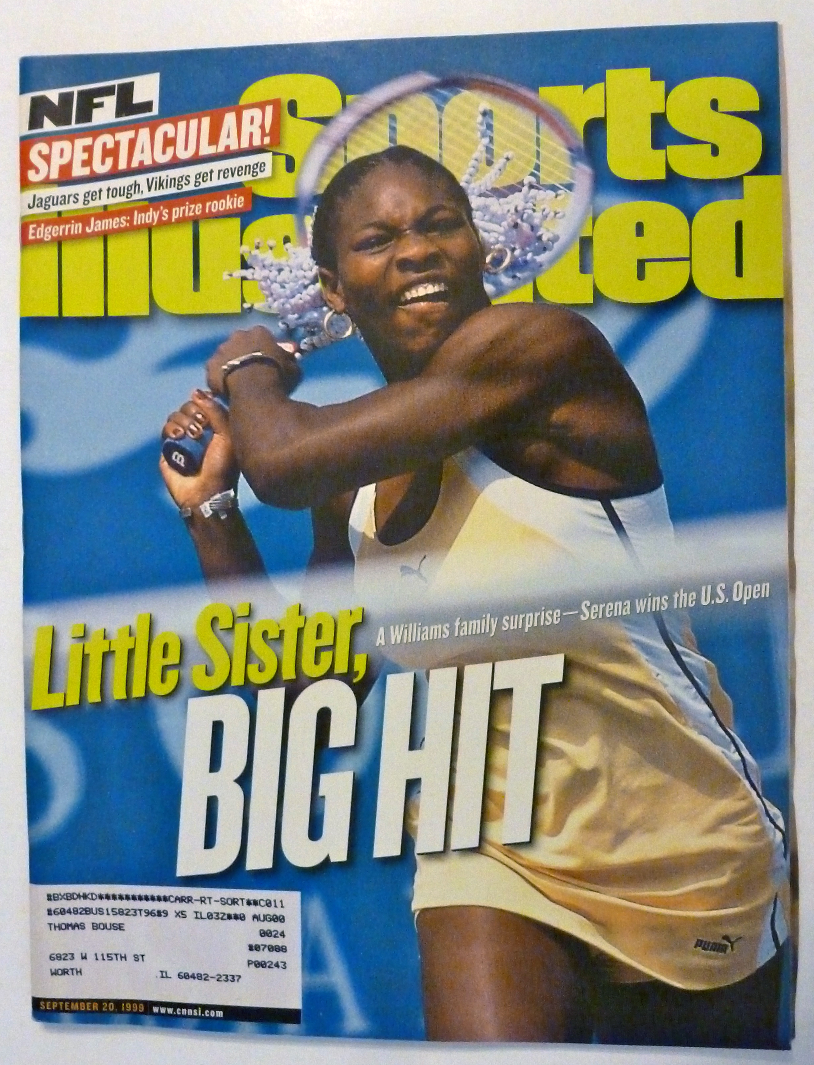 Sports Illustrated Magazine September 20, 1999 Serena