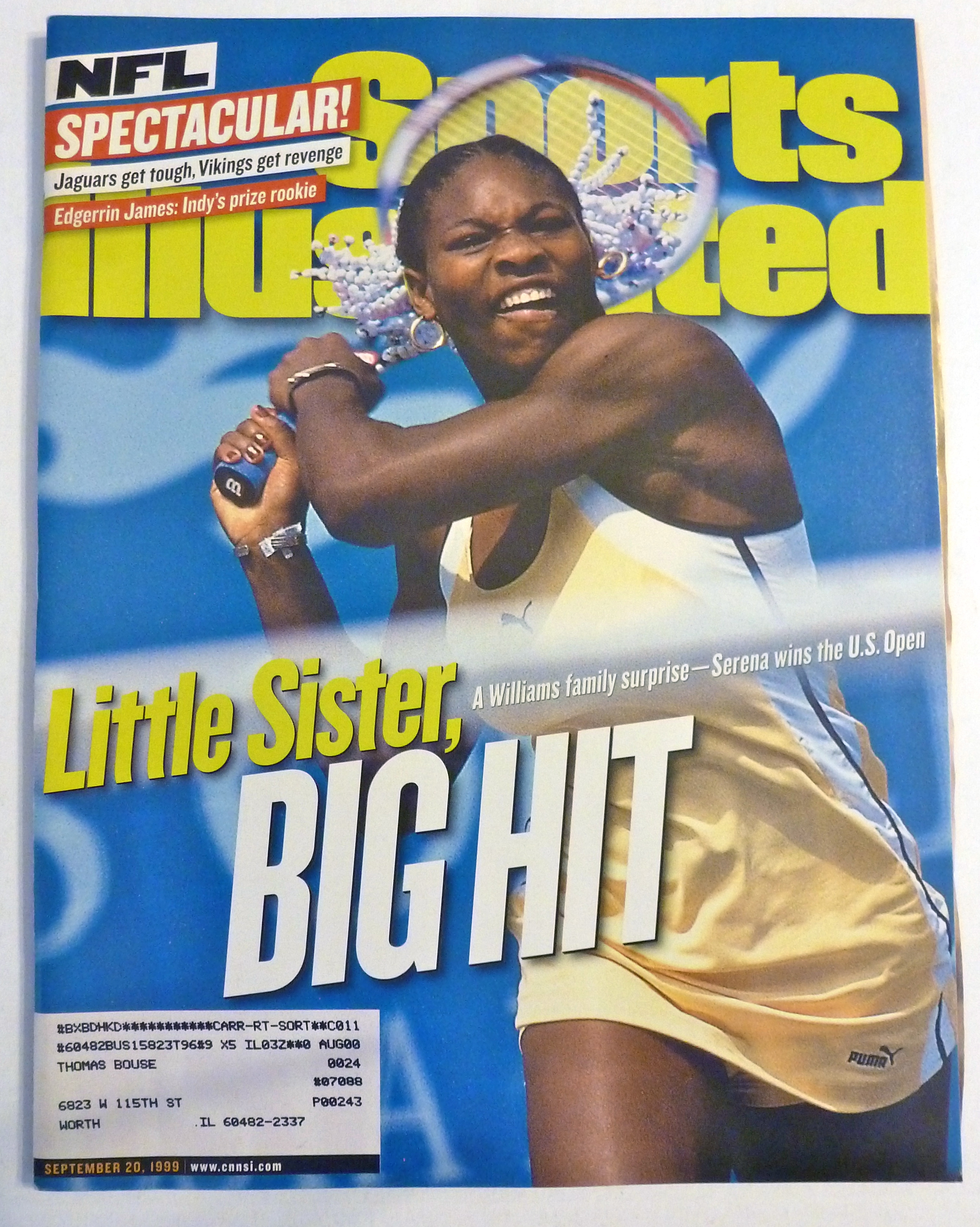Sports Illustrated Magazine September 20, 1999 Serena