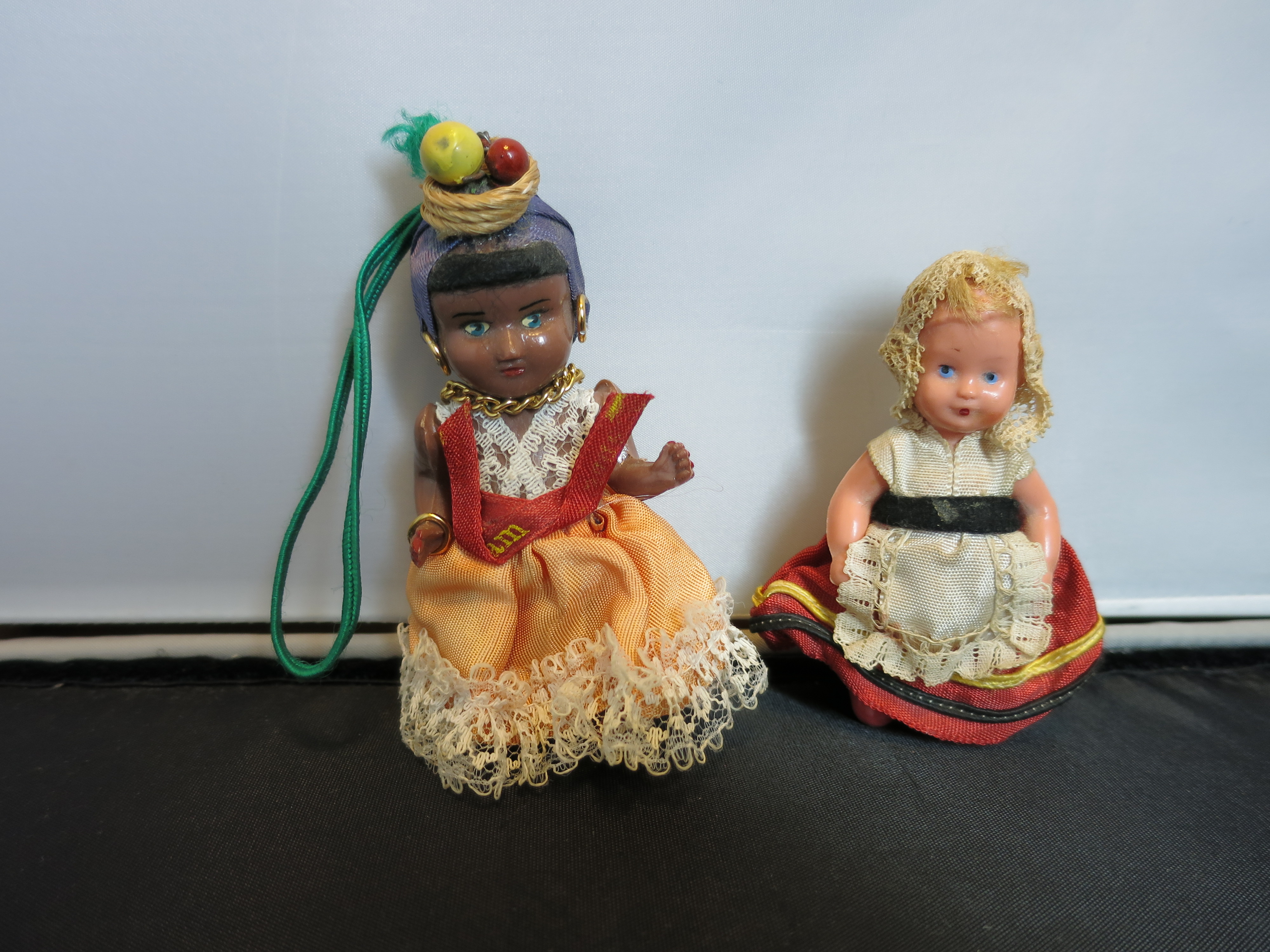 Vintage Hard Plastic Doll 1950s pair 3 and 4 inch dolls