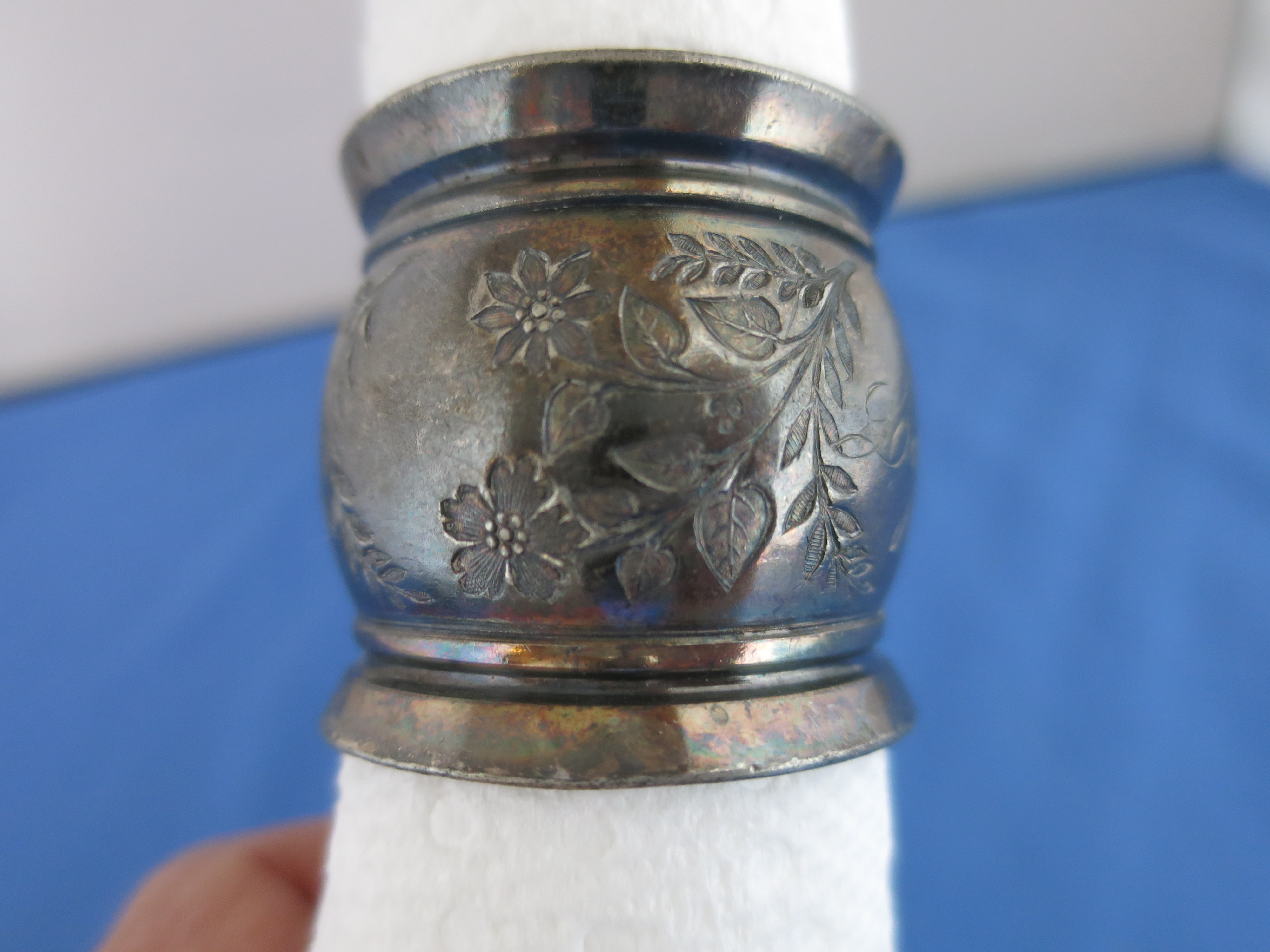 Antique Sterling Silver Napkin Ring Monogrammed Lyle